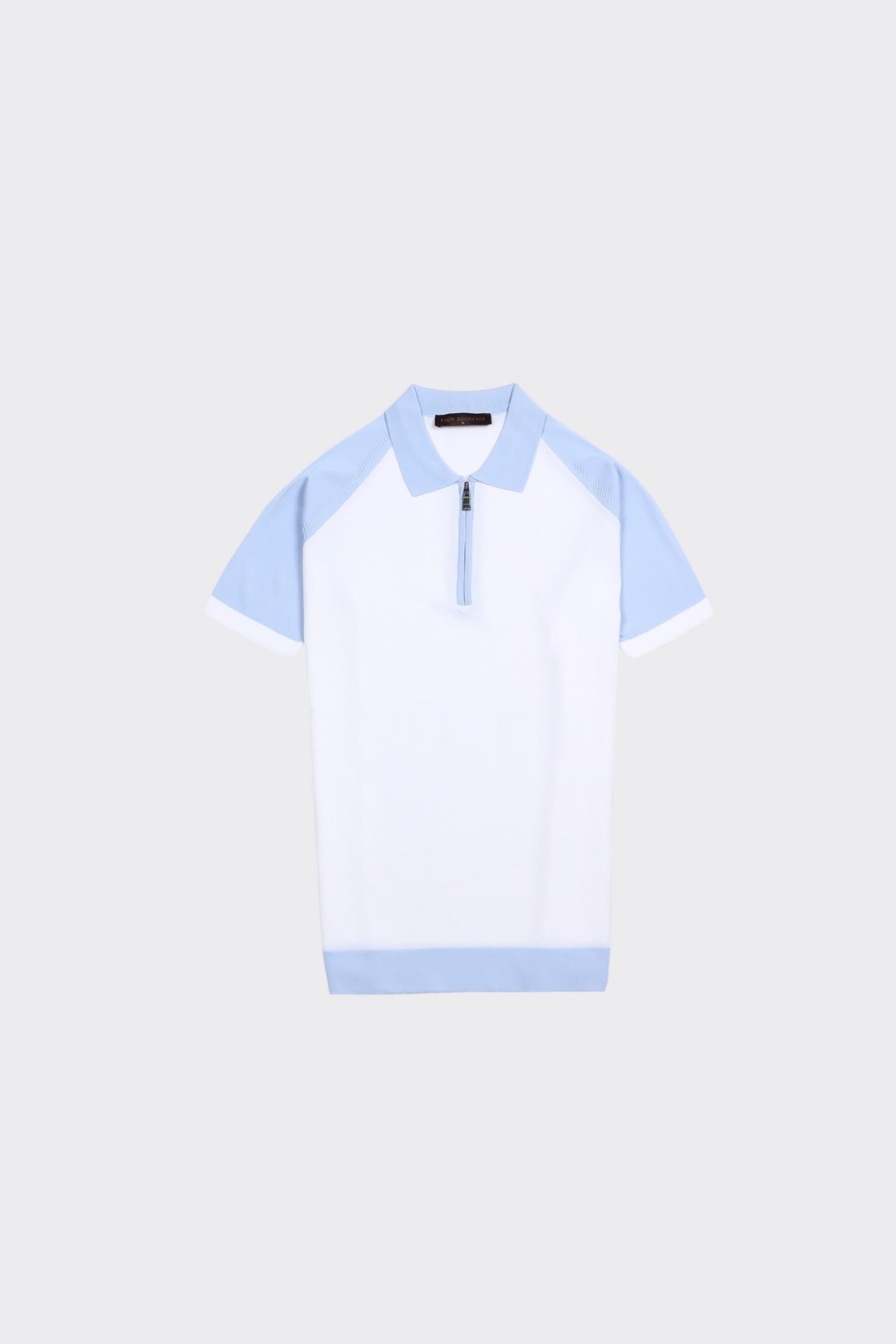 Fermuarlı Polo Yaka Kısa Kol Erkek T-Shirt-KAX6046S