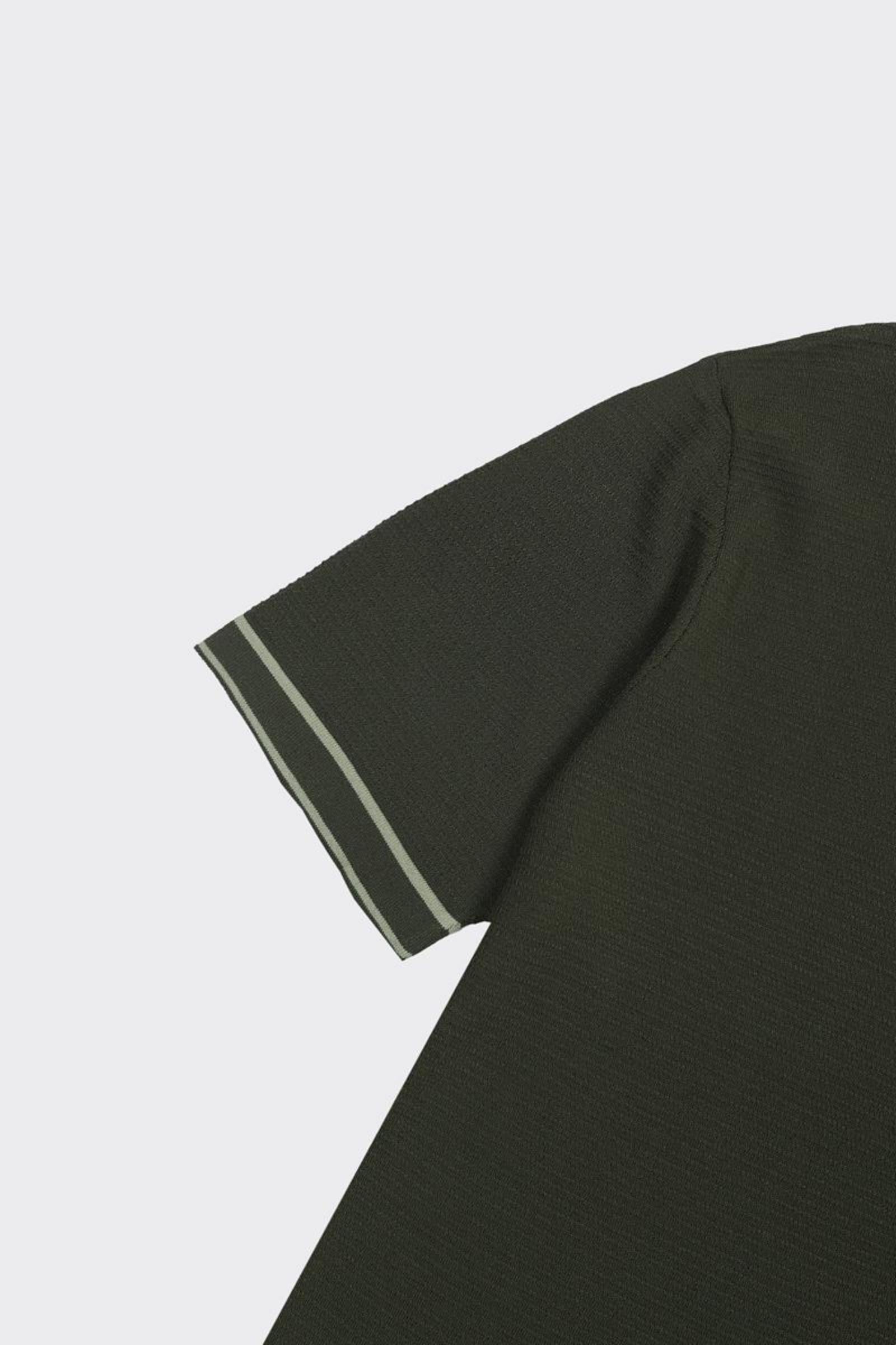 Fermuarlı Polo Yaka Kısa Kol Erkek T-Shirt-KAX6042S