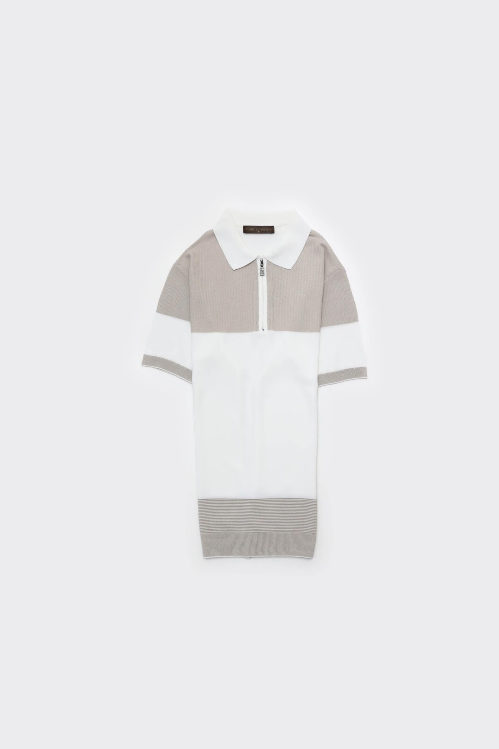 Fermuarlı Polo Yaka Kısa Kol Erkek T-Shirt-KAX6059S