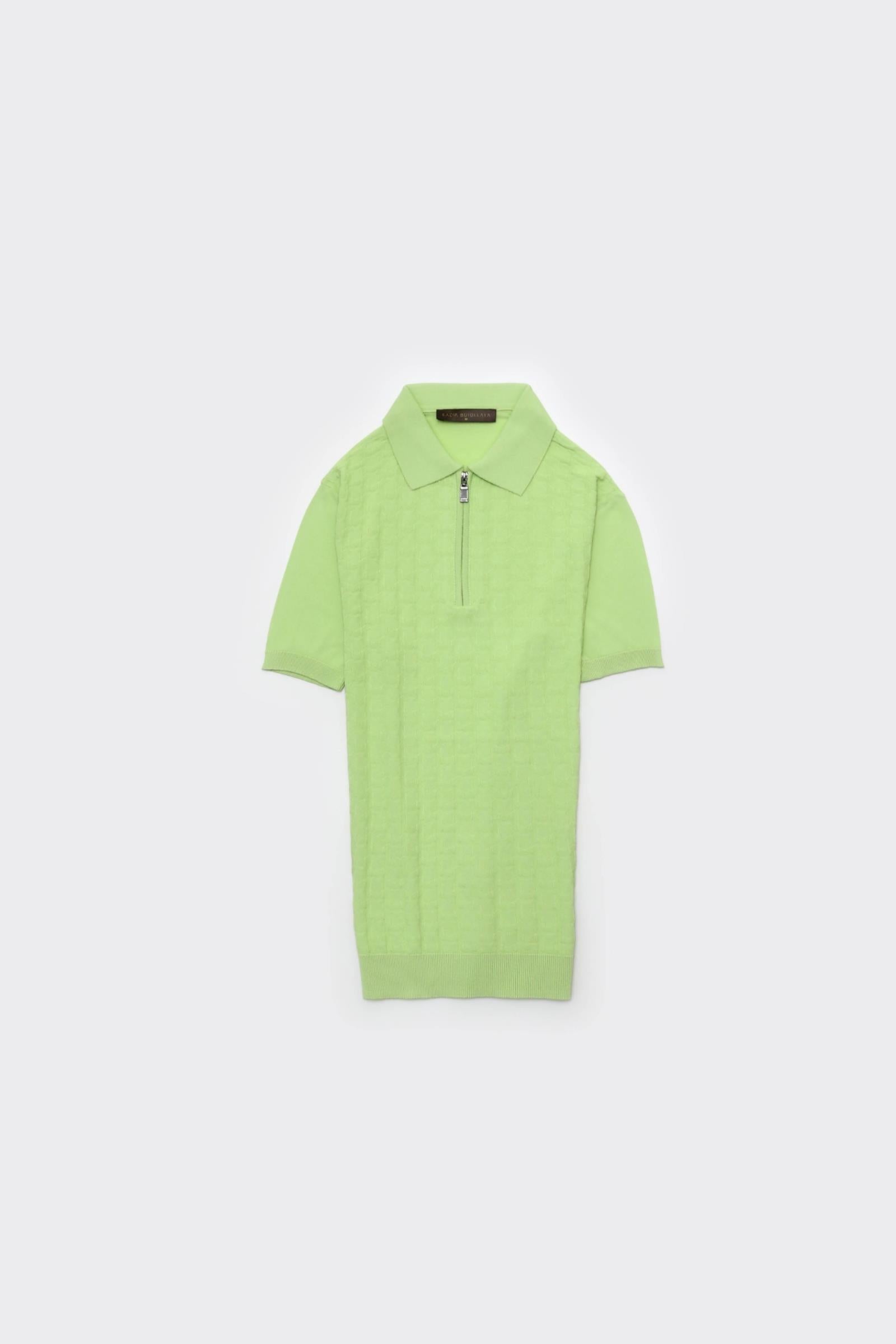 Fermuarlı Polo Yaka Kısa Kol Erkek T-Shirt-KAX6058S