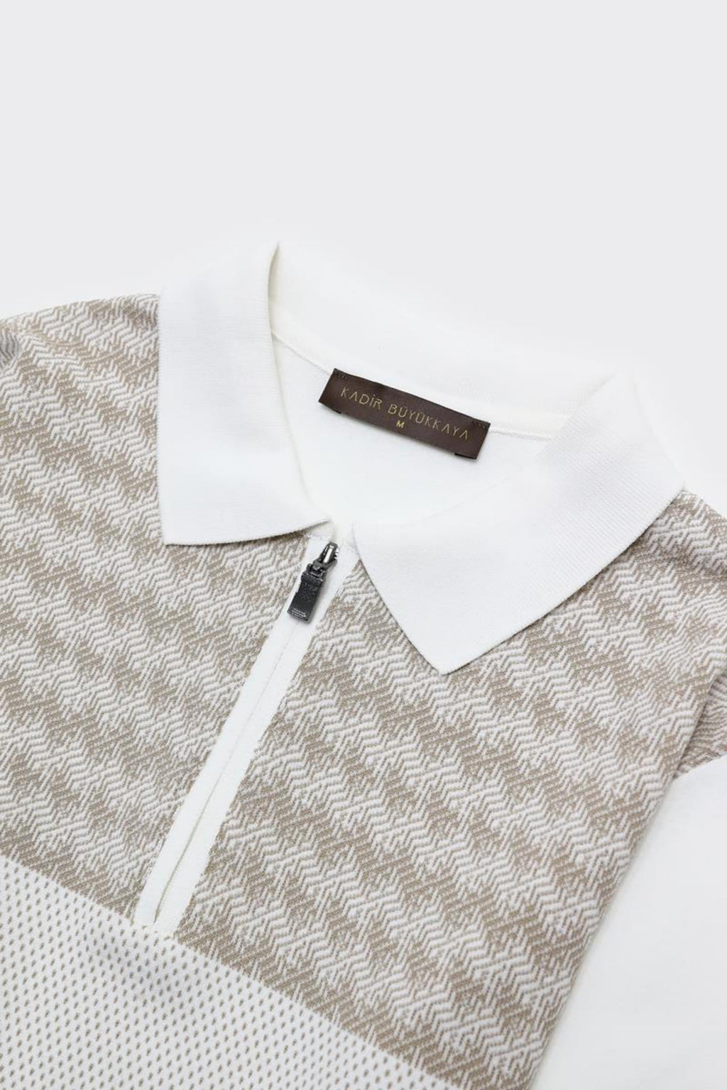 Fermuarlı Polo Yaka Kısa Kol Erkek T-Shirt-KAX6055S