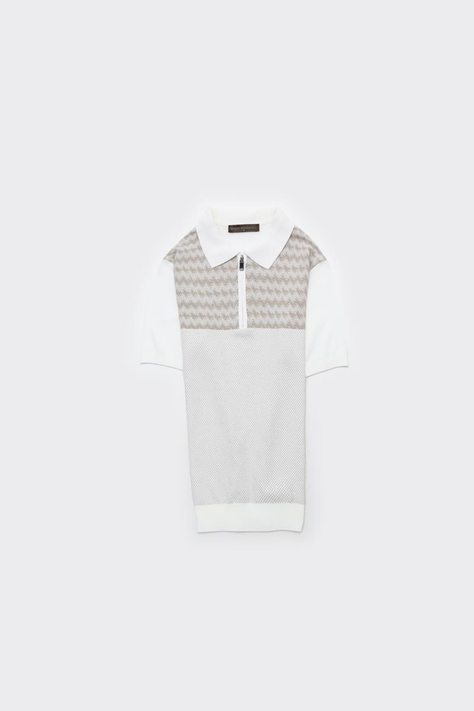 Fermuarlı Polo Yaka Kısa Kol Erkek T-Shirt-KAX6055S