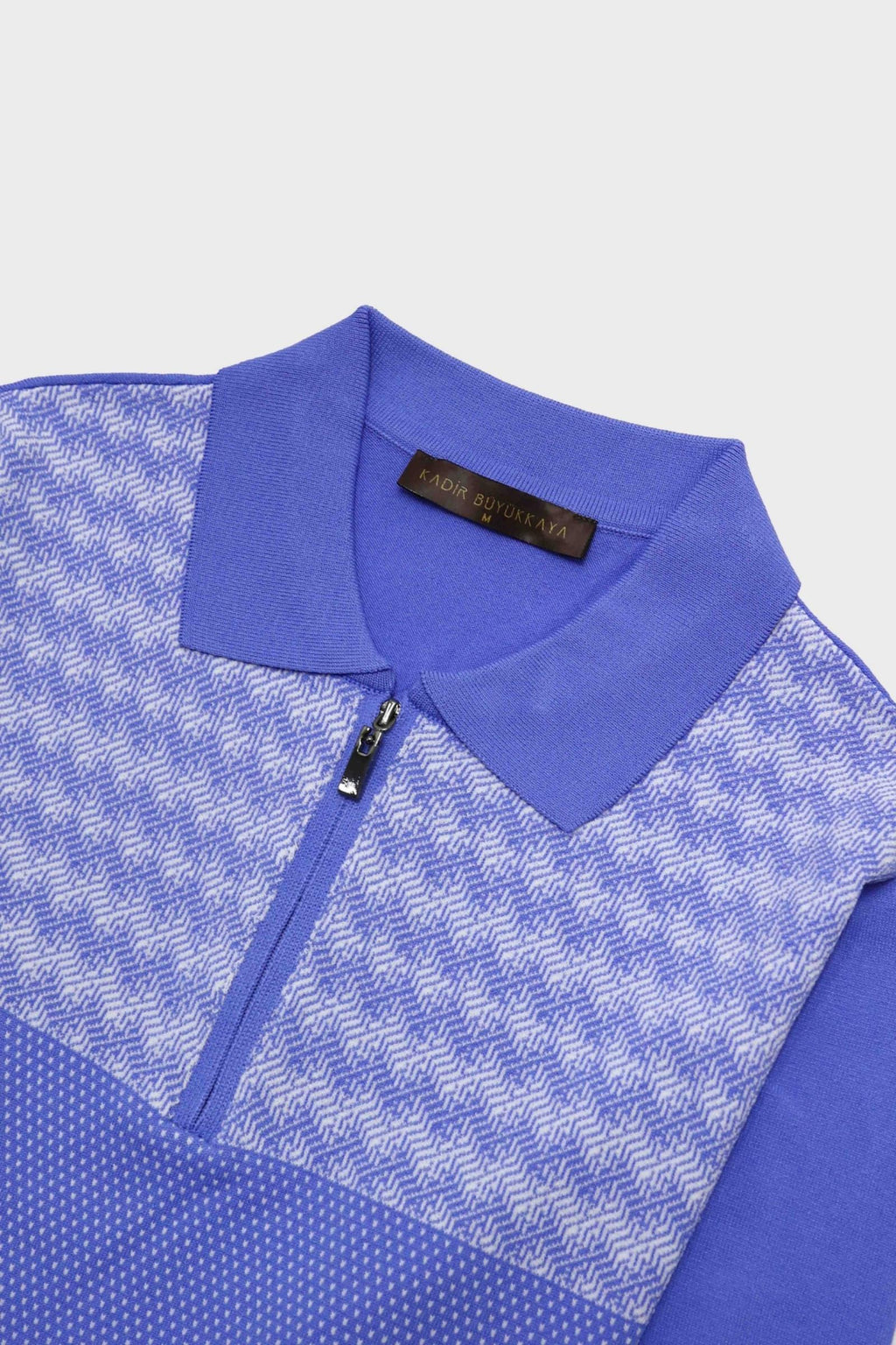 Fermuarlı Polo Yaka Kısa Kol Erkek T-Shirt-KAX6055S