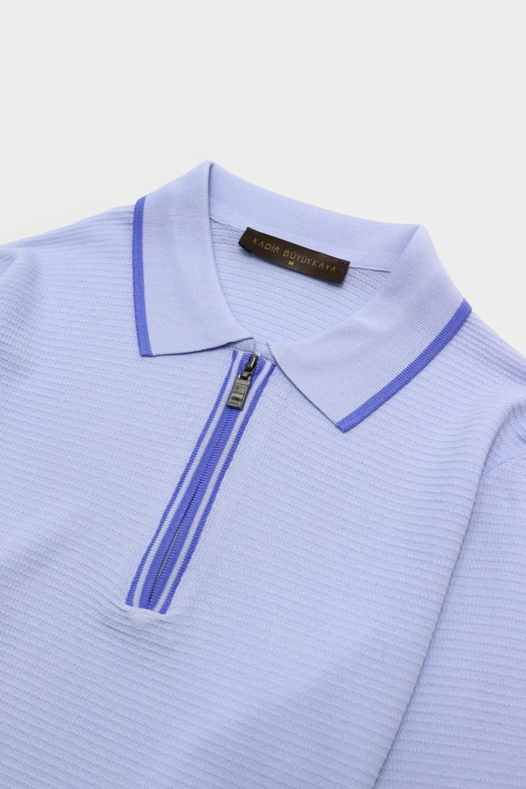 Fermuarlı Polo Yaka Kısa Kol Erkek T-Shirt-KAX6053S