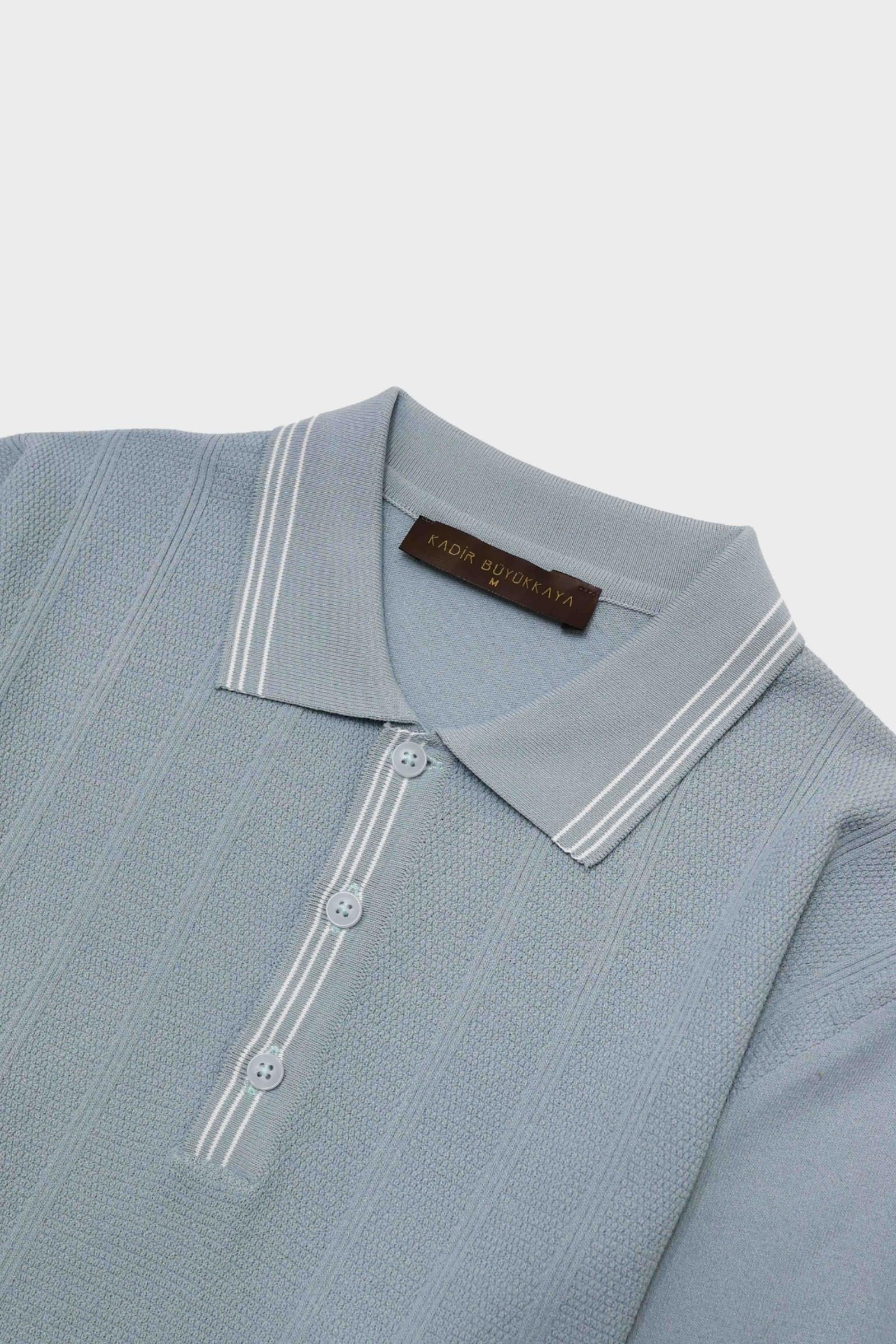 Fermuarlı Polo Yaka Kısa Kol Erkek T-Shirt-KAX6052S