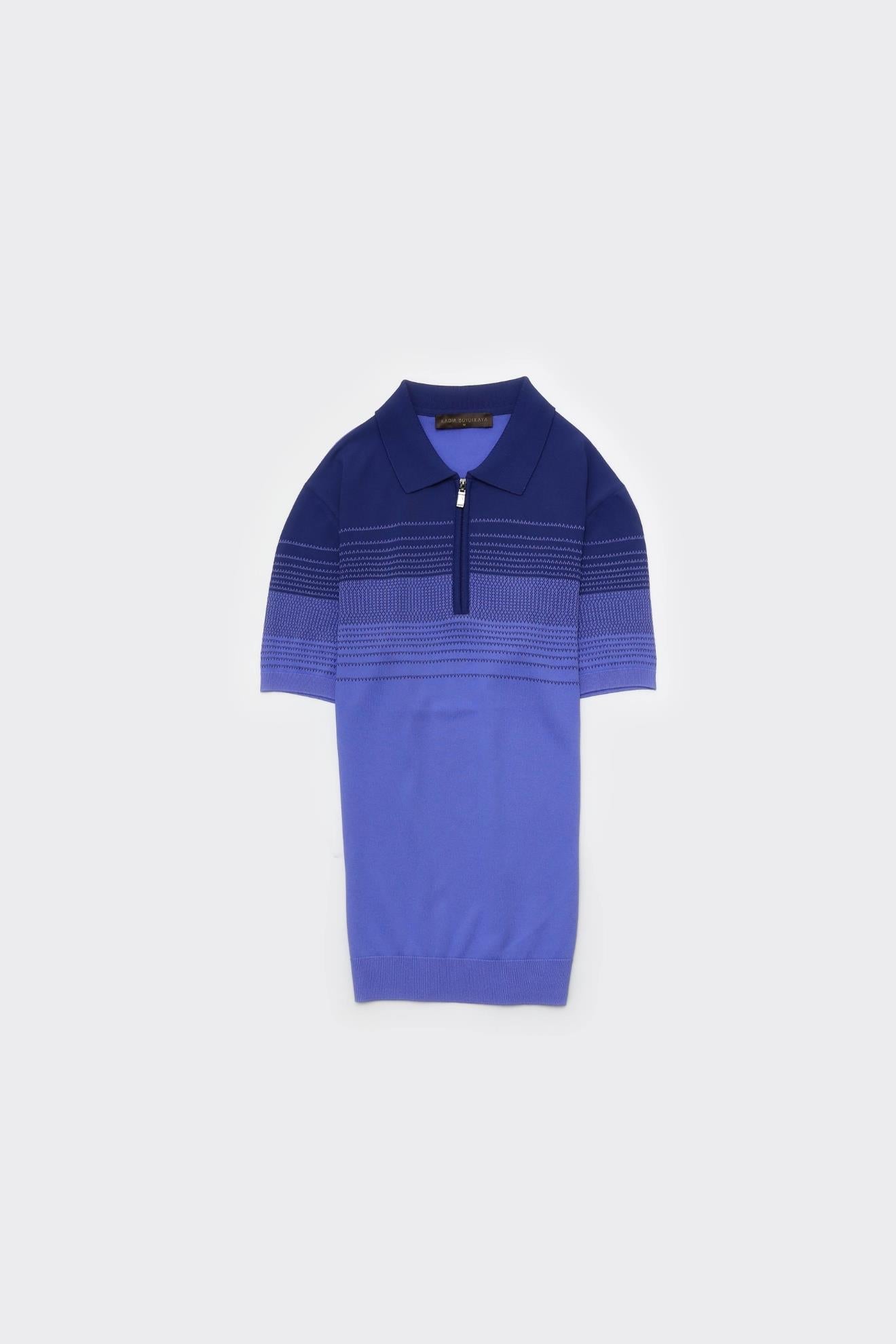 Fermuarlı Polo Yaka Kısa Kol Erkek T-Shirt-KAX6049S