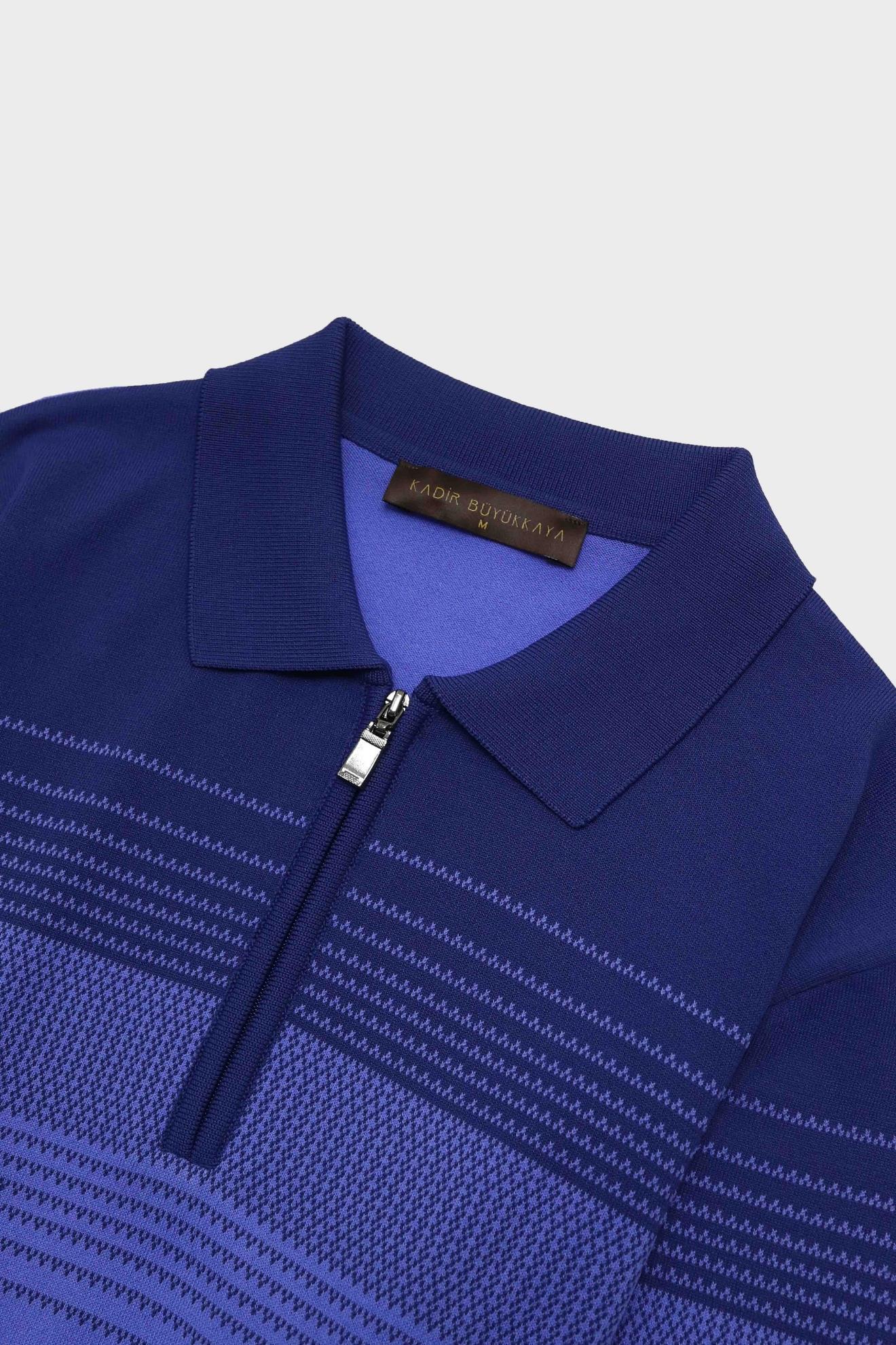 Fermuarlı Polo Yaka Kısa Kol Erkek T-Shirt-KAX6049S