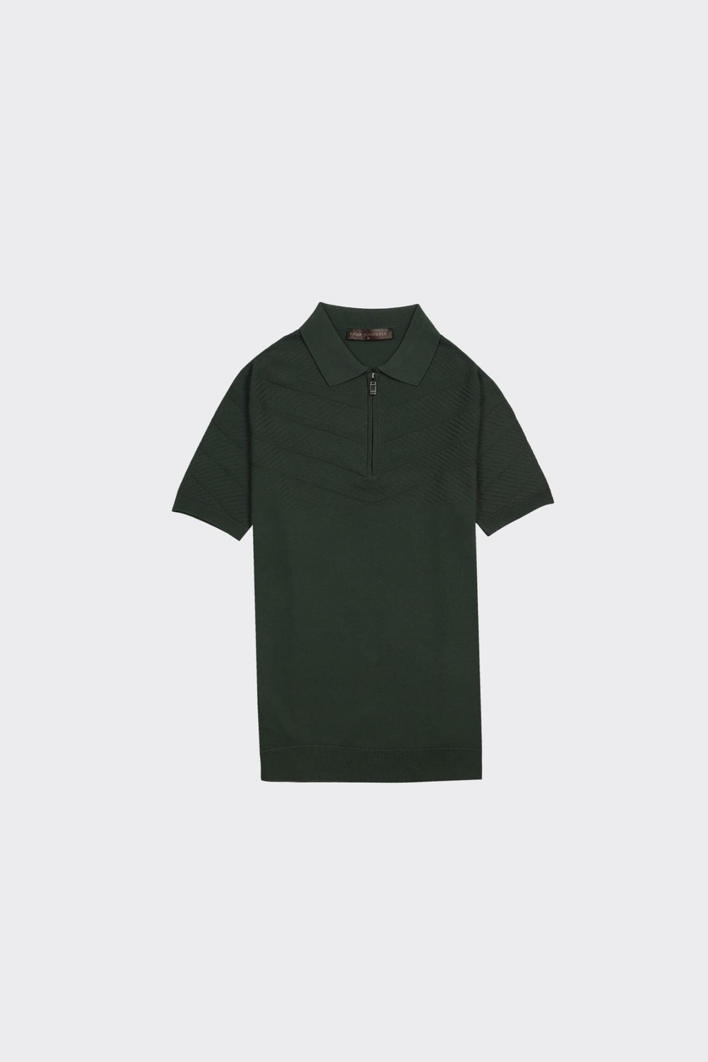 Fermuarlı Polo Yaka Kısa Kol Erkek T-Shirt-KAX6044S