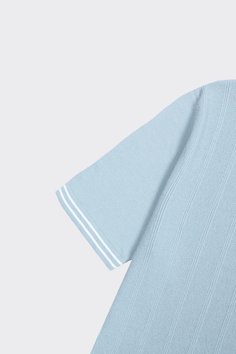 Fermuarlı Polo Yaka Kısa Kol Erkek T-Shirt-KAX6043S