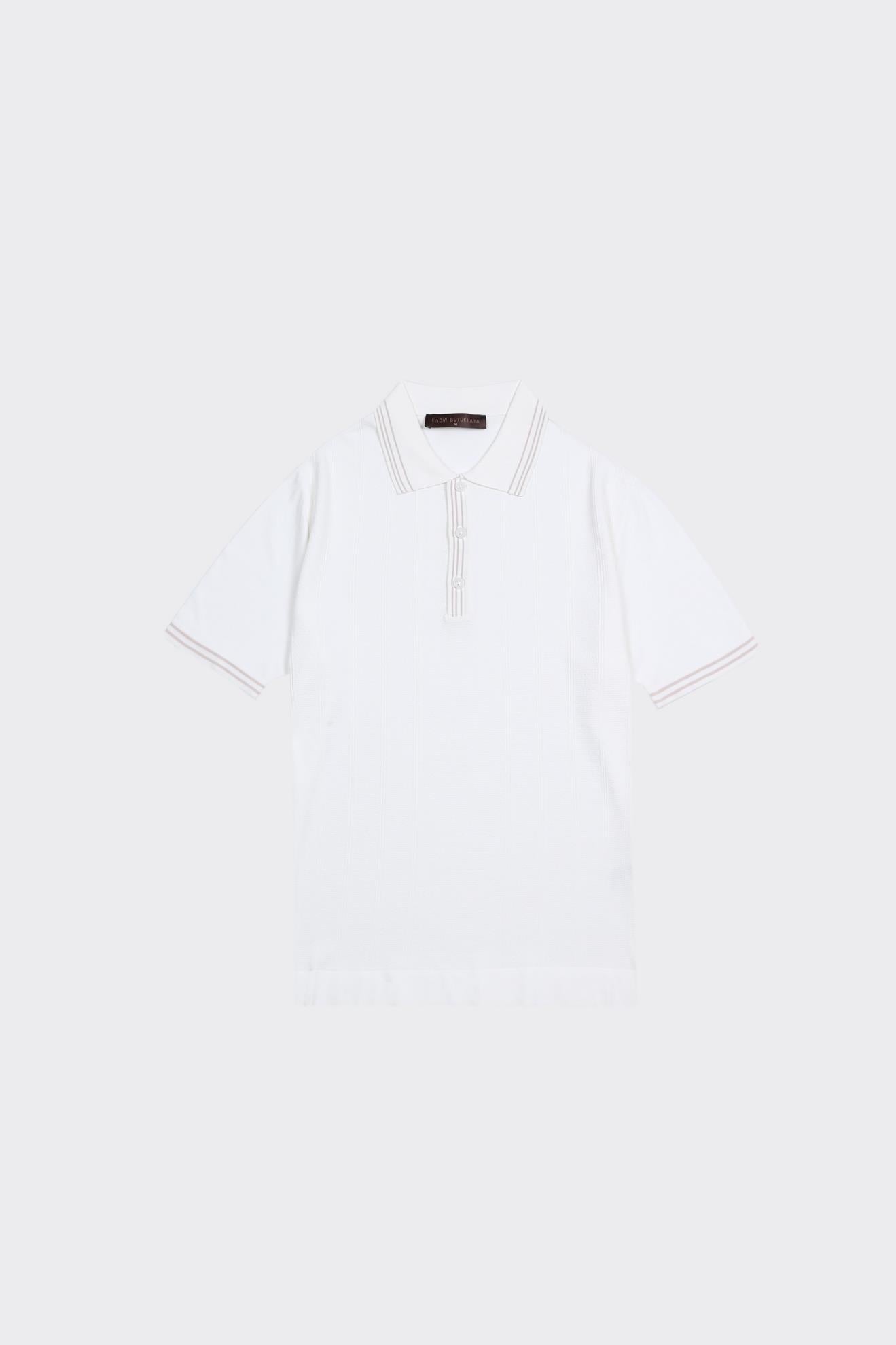 Fermuarlı Polo Yaka Kısa Kol Erkek T-Shirt-KAX6043S