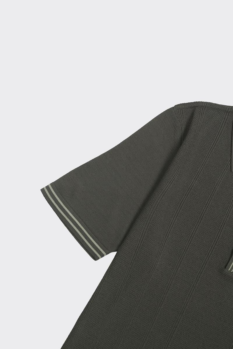 Fermuarlı Polo Yaka Kısa Kol Erkek T-Shirt-KAX6043S