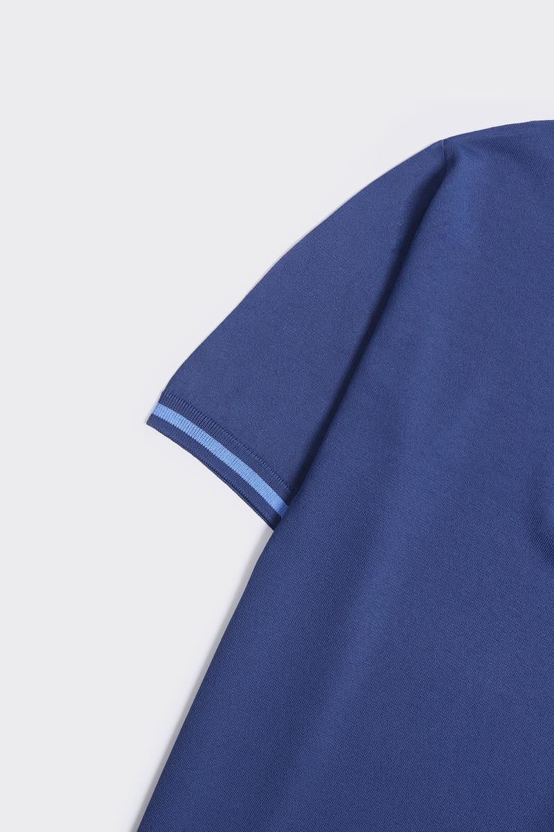 Fermuarlı Polo Yaka Kısa Kol Erkek T-Shirt-KAX6040S