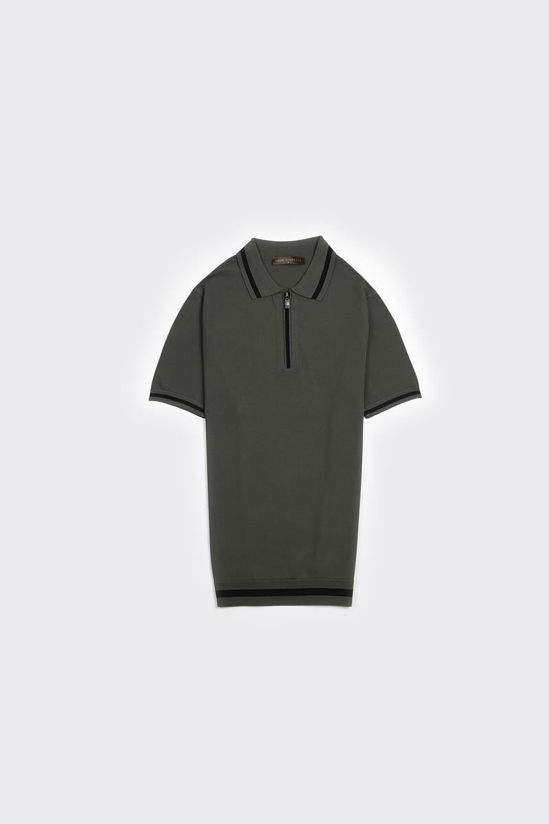 Fermuarlı Polo Yaka Kısa Kol Erkek T-Shirt
