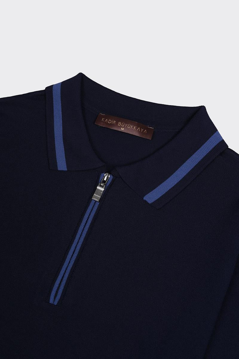Fermuarlı Polo Yaka Kısa Kol Erkek T-Shirt