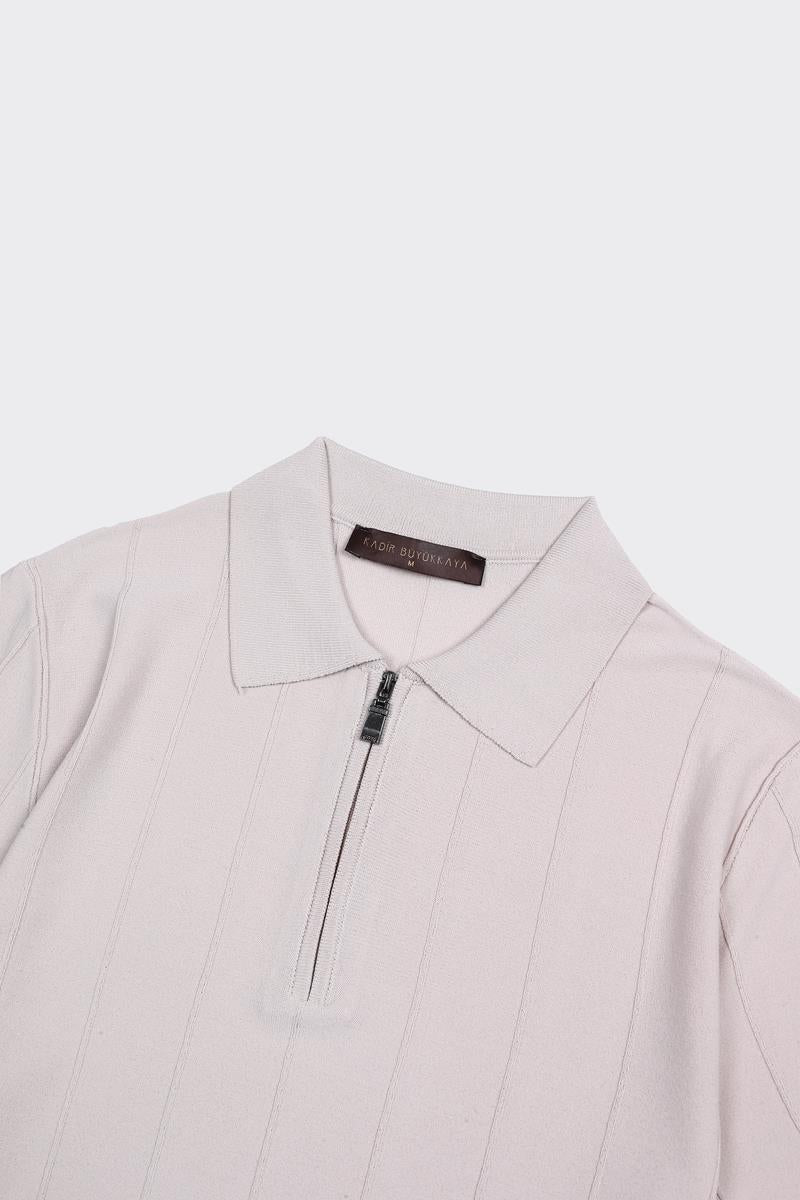 Fermuarlı Polo Yaka Kısa Kol Erkek T-Shirt-KAX6041S