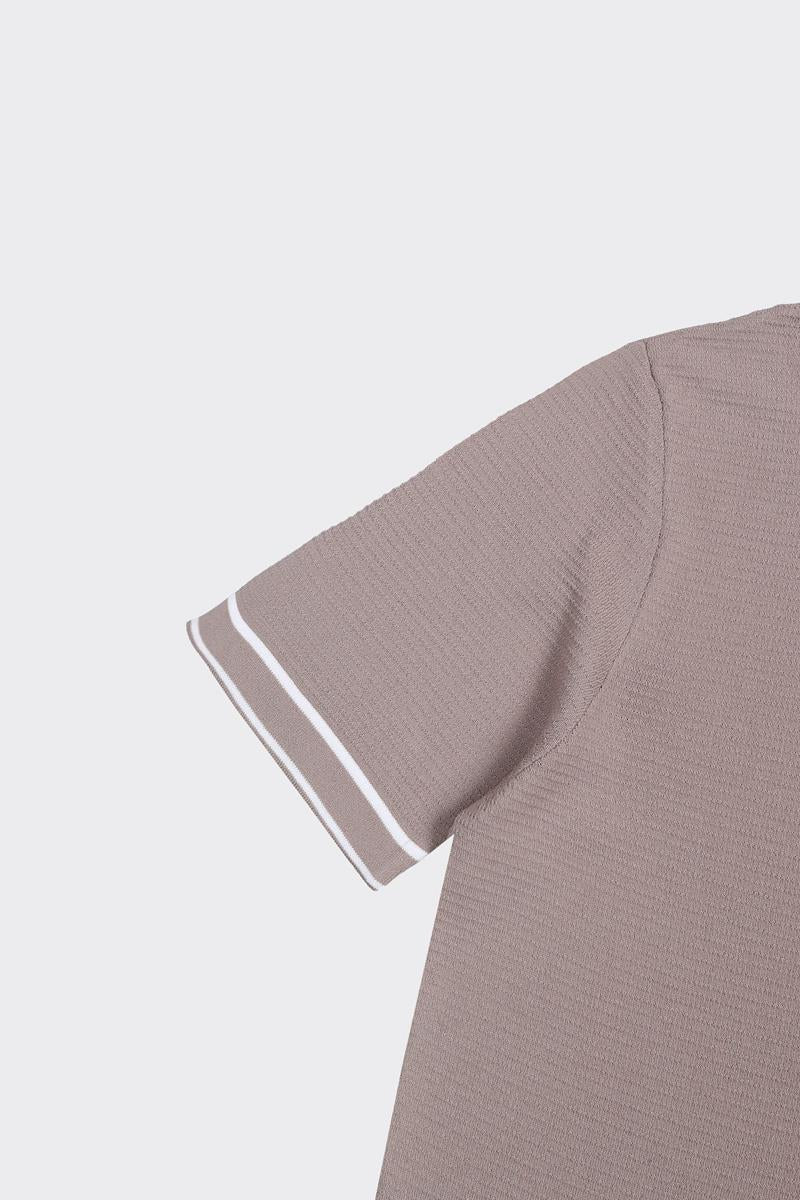 Fermuarlı Polo Yaka Kısa Kol Erkek T-Shirt-KAX6042S