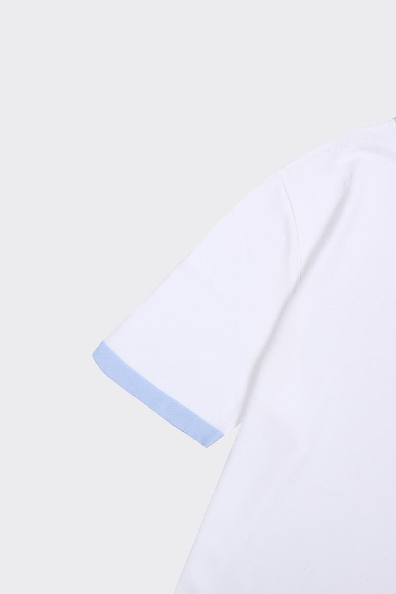 Fermuarlı Polo Yaka Kısa Kol Erkek T-Shirt-KAX6045S