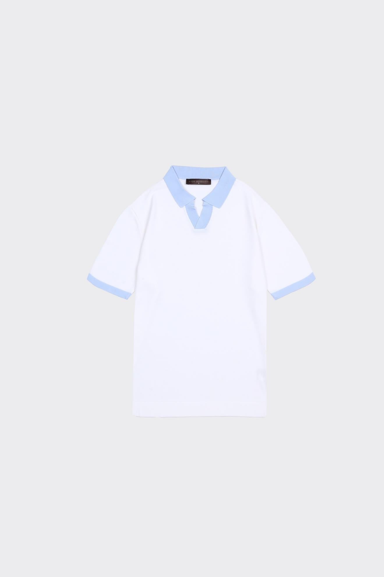 Fermuarlı Polo Yaka Kısa Kol Erkek T-Shirt-KAX6045S