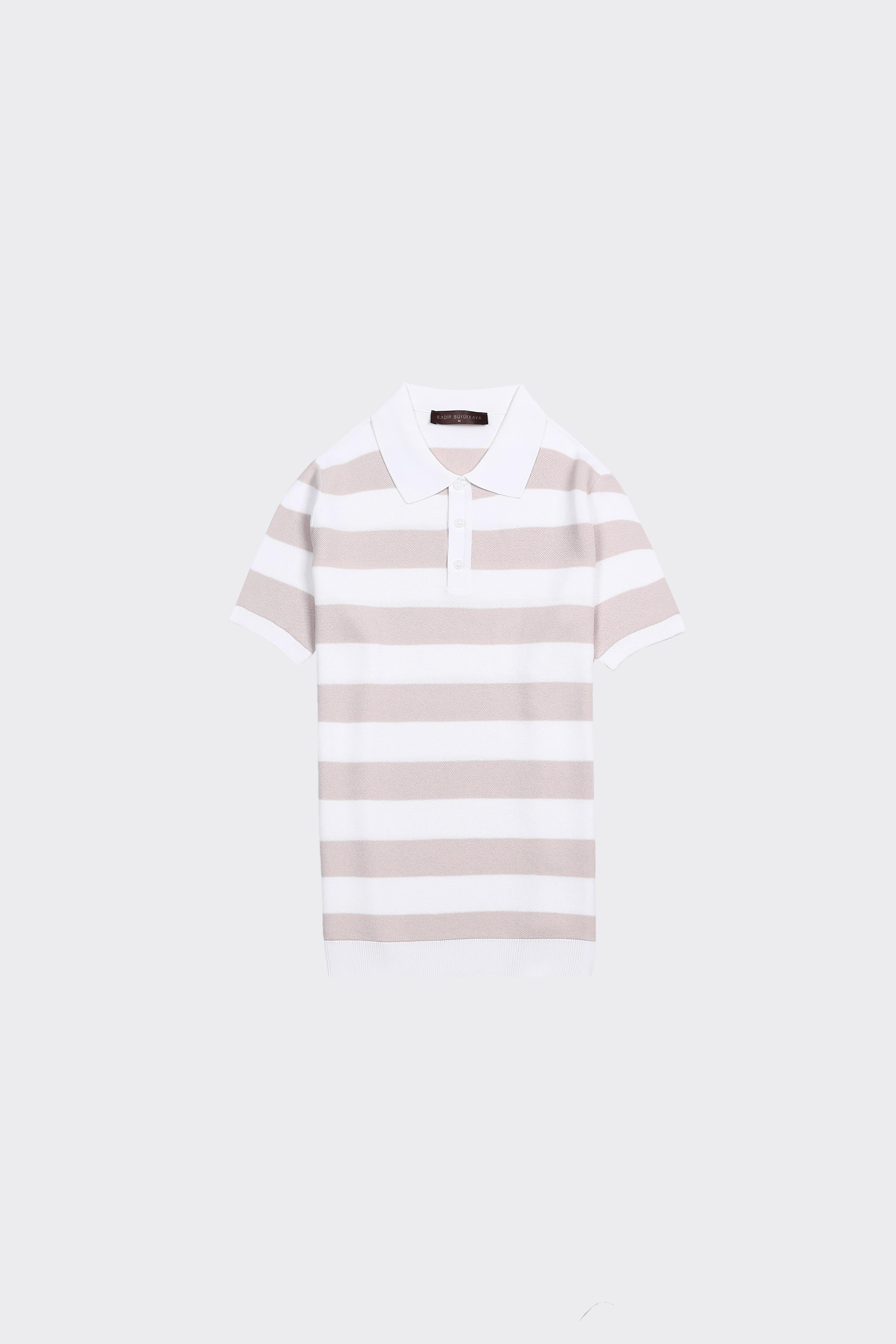 Düğmeli Polo Yaka Kısa Kol Erkek T-Shirt-KAX6047S