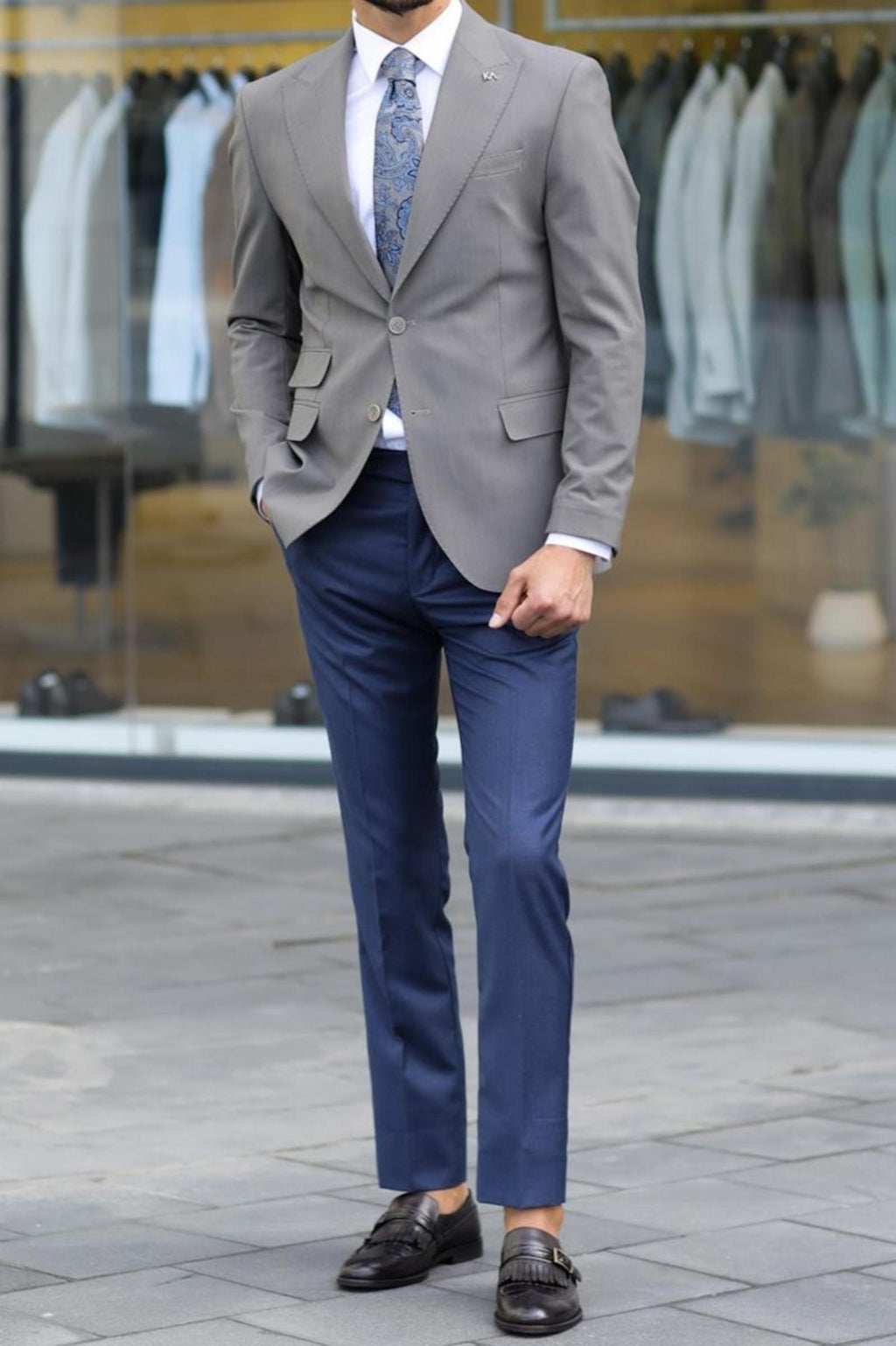 Günlük ve Ofis Giyimi İçin Mükemmel Erkek Slim Fit Ceket-KAV5031W