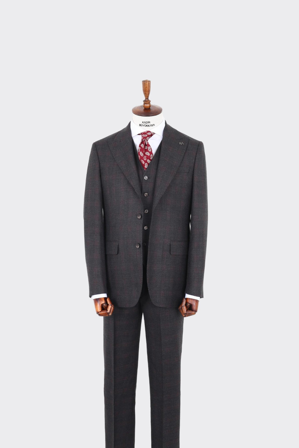 Günlük ve Ofis Kullanımı İçin Yelekli Erkek Takım Elbise - Modern Kesim-KAW1008S