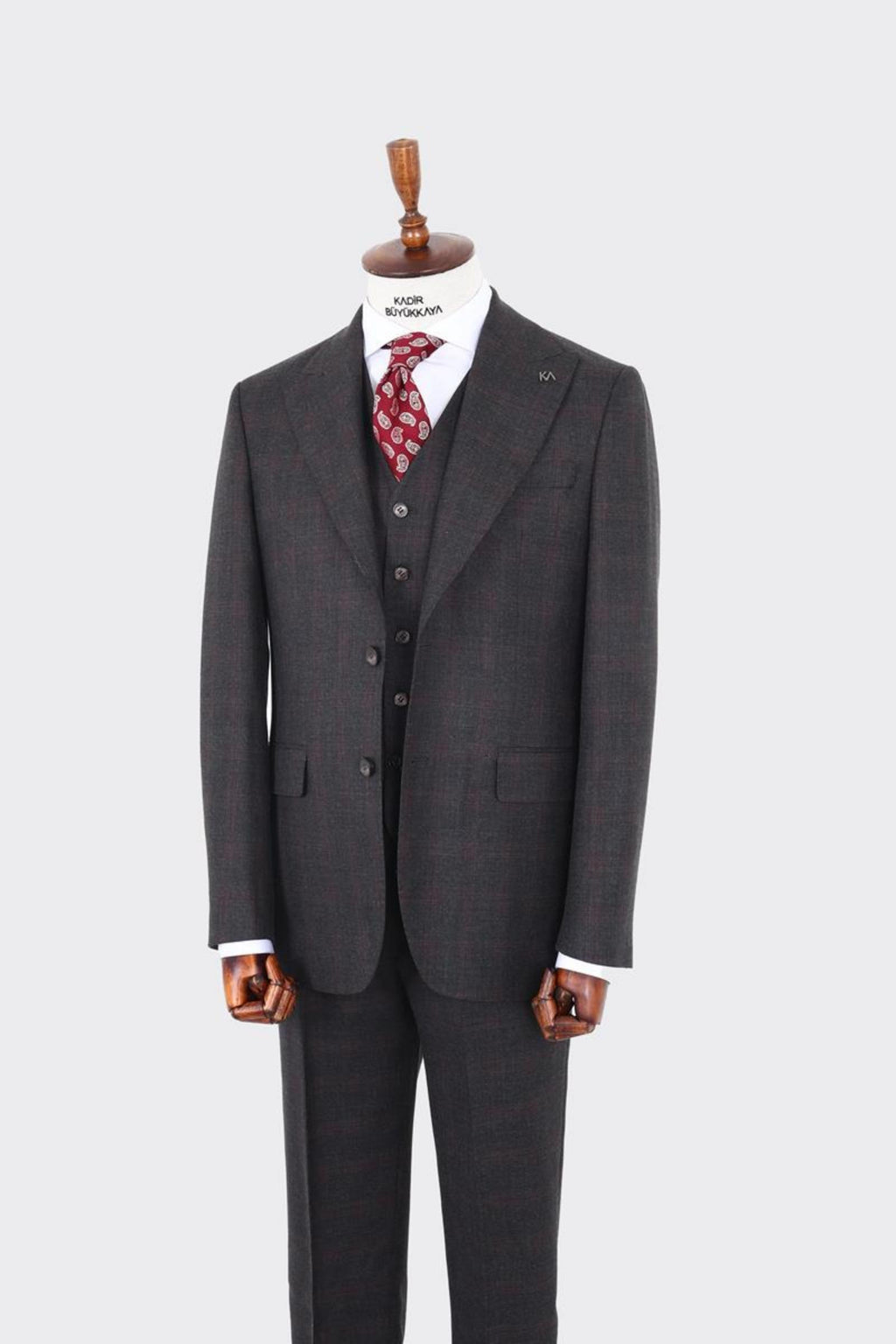 Günlük ve Ofis Kullanımı İçin Yelekli Erkek Takım Elbise - Modern Kesim-KAW1008S