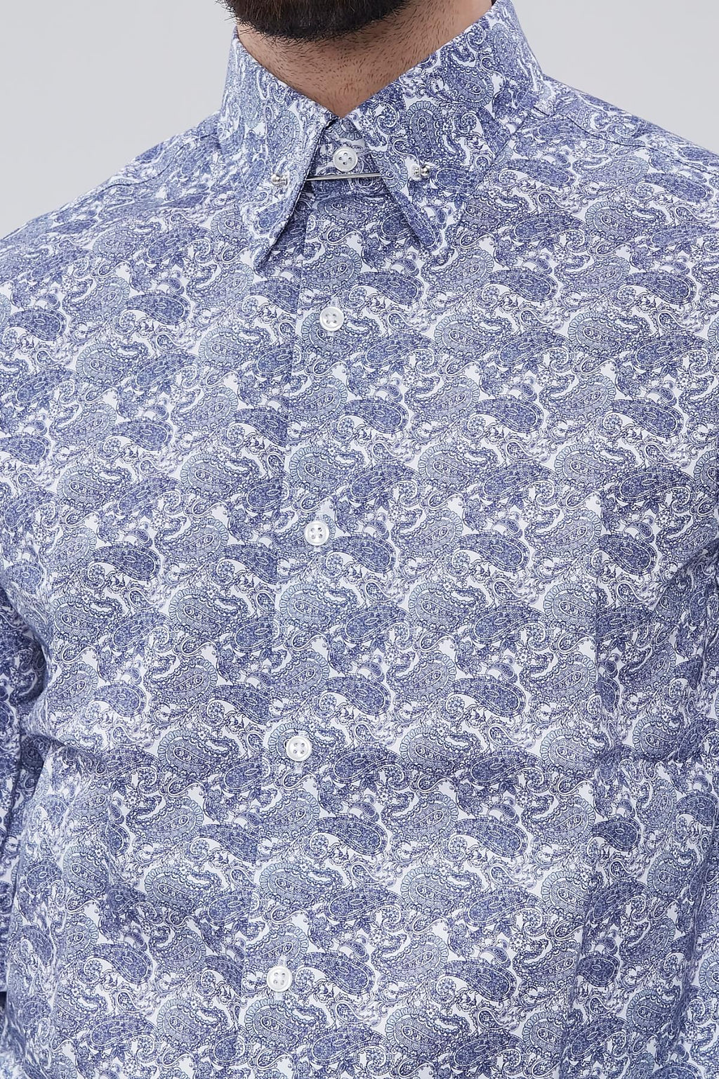 Modern Tasarım Slim Fit İğneli Yaka Erkek Gömlek-KAW4402S