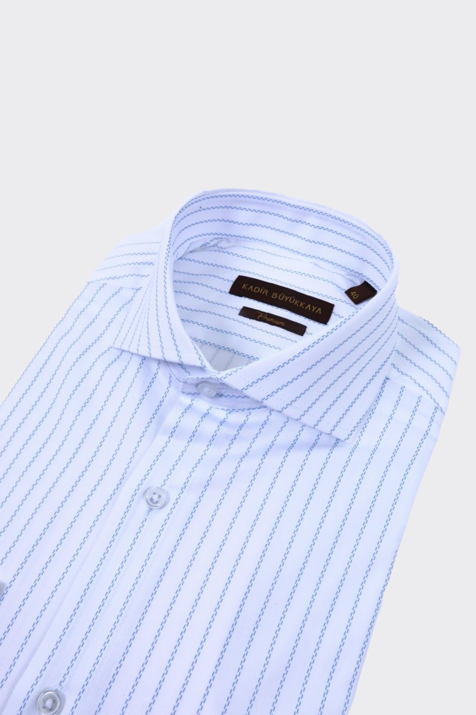 Modern Kesimli Erkek İtalyan Yaka Gömlek-KAW4017S