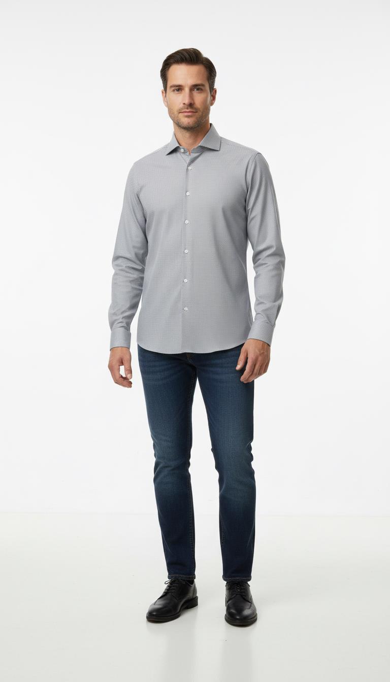 İtalyan Yaka Gömlek Out-KAX4058S