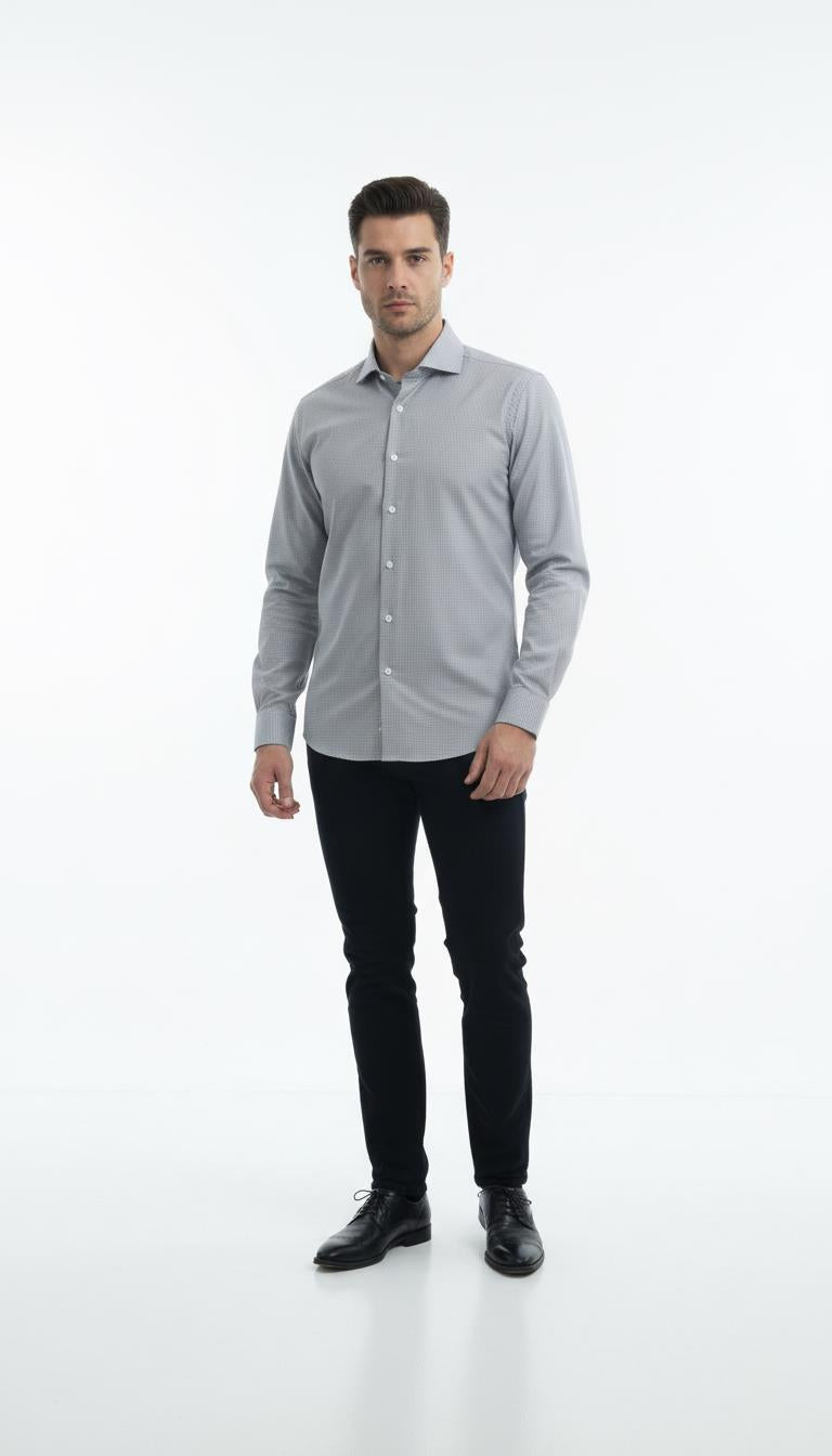 İtalyan Yaka Gömlek Out-KAX4058S