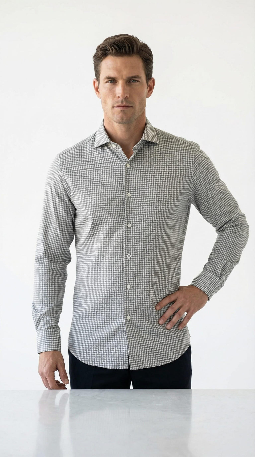 İtalyan Yaka Gömlek Out-KAX4057S