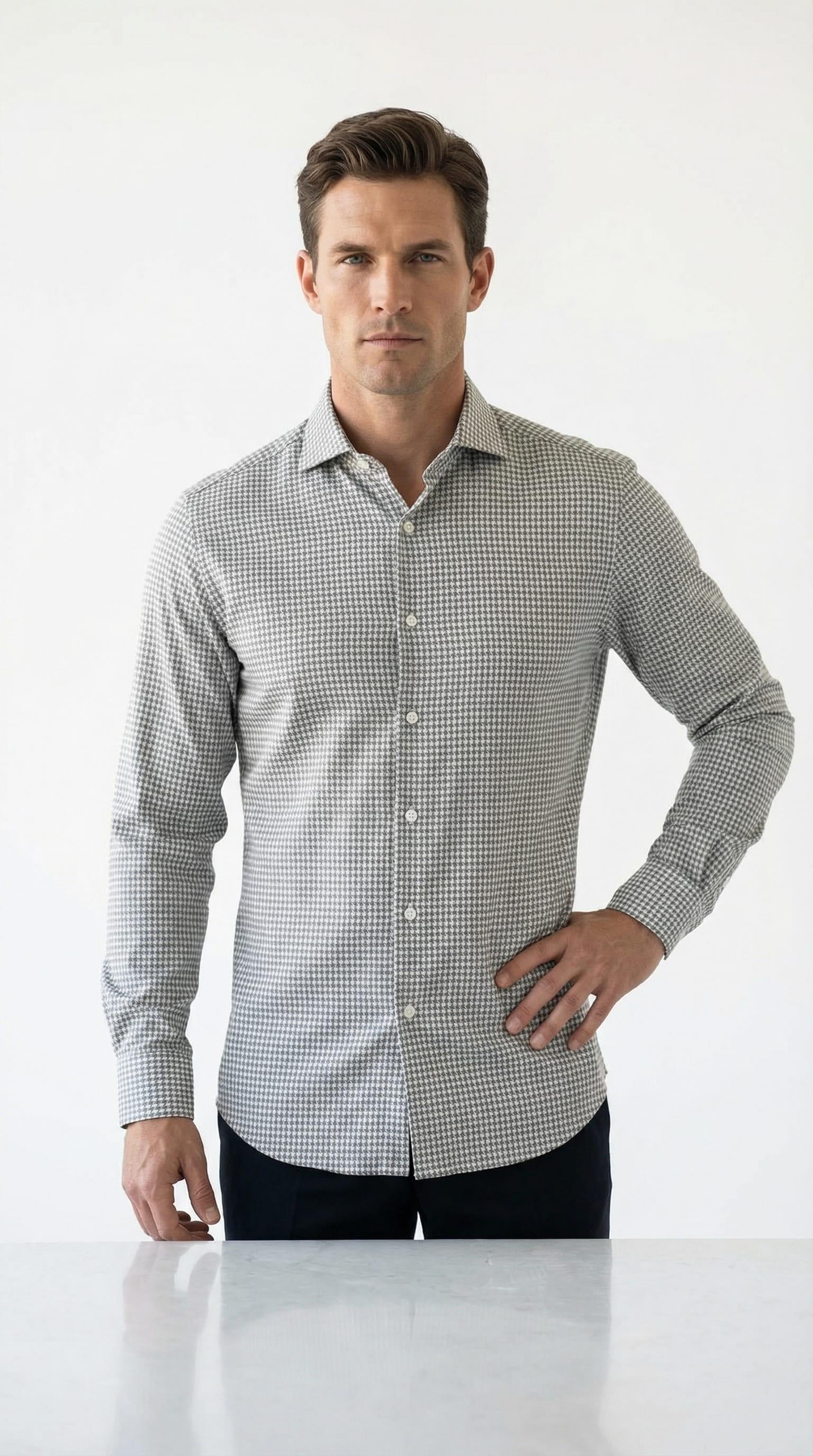 İtalyan Yaka Gömlek Out-KAX4057S