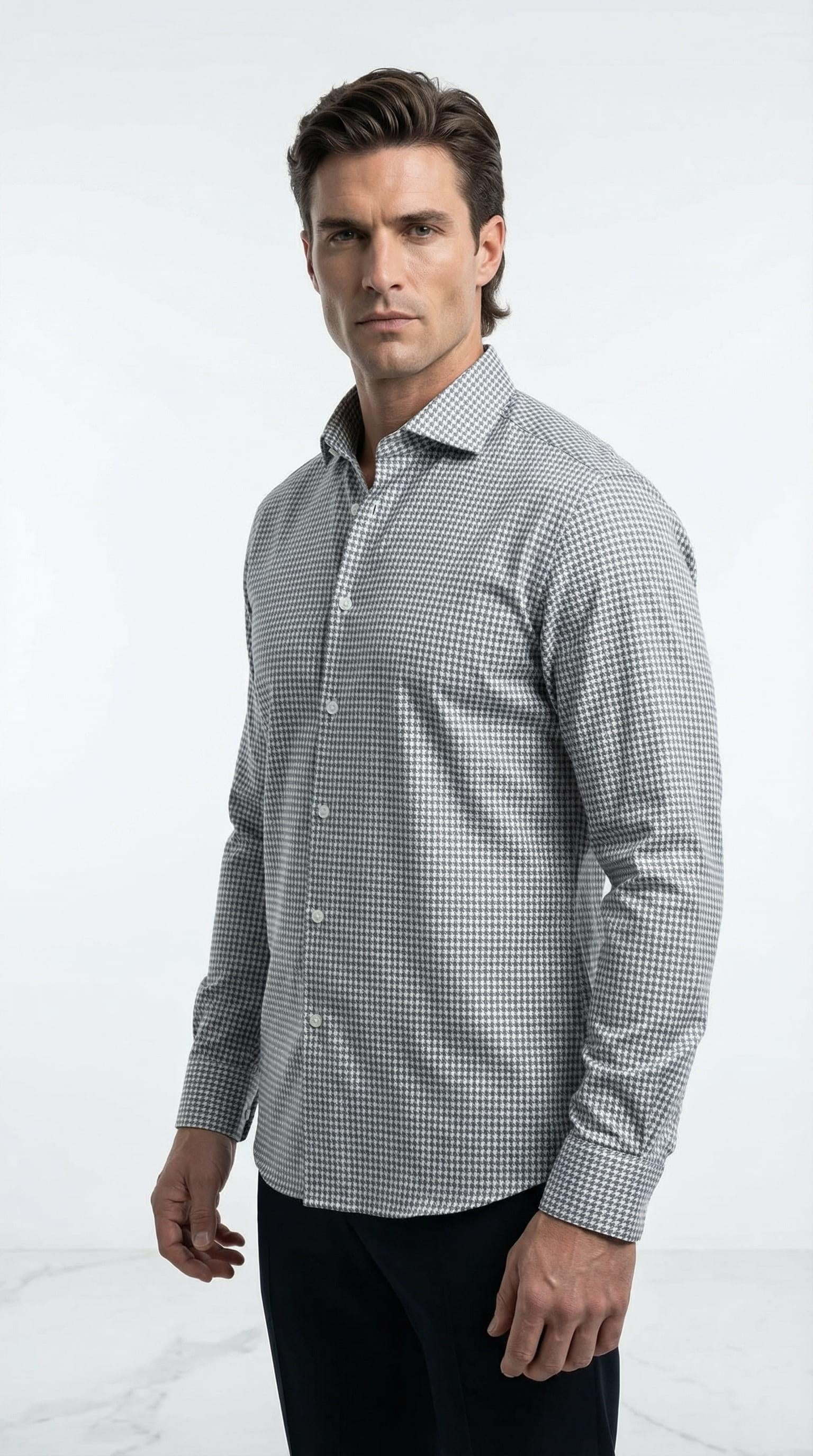 İtalyan Yaka Gömlek Out-KAX4057S