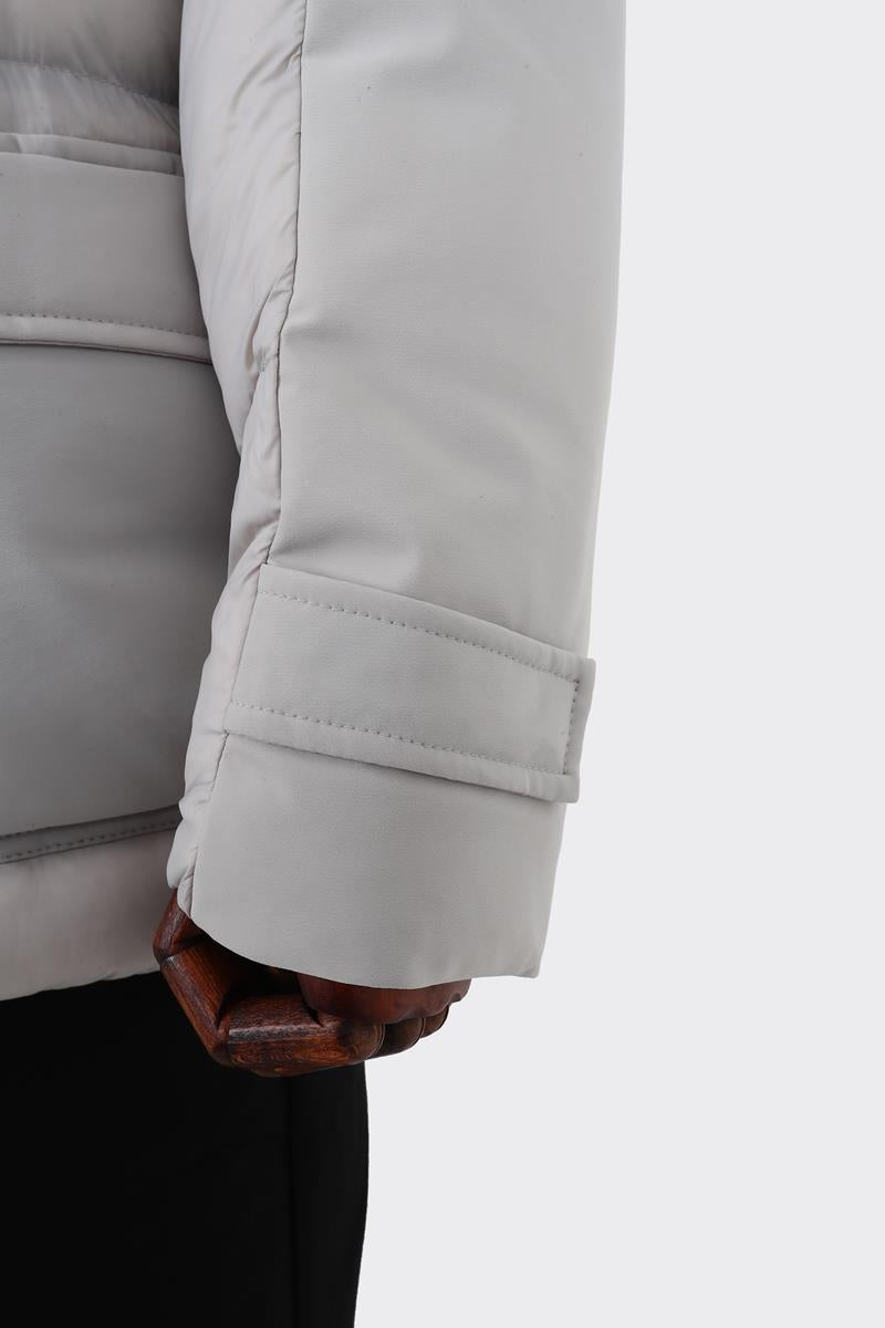 Kapüşonlu Modern Tasarım Erkek Kaban-KAW9154W