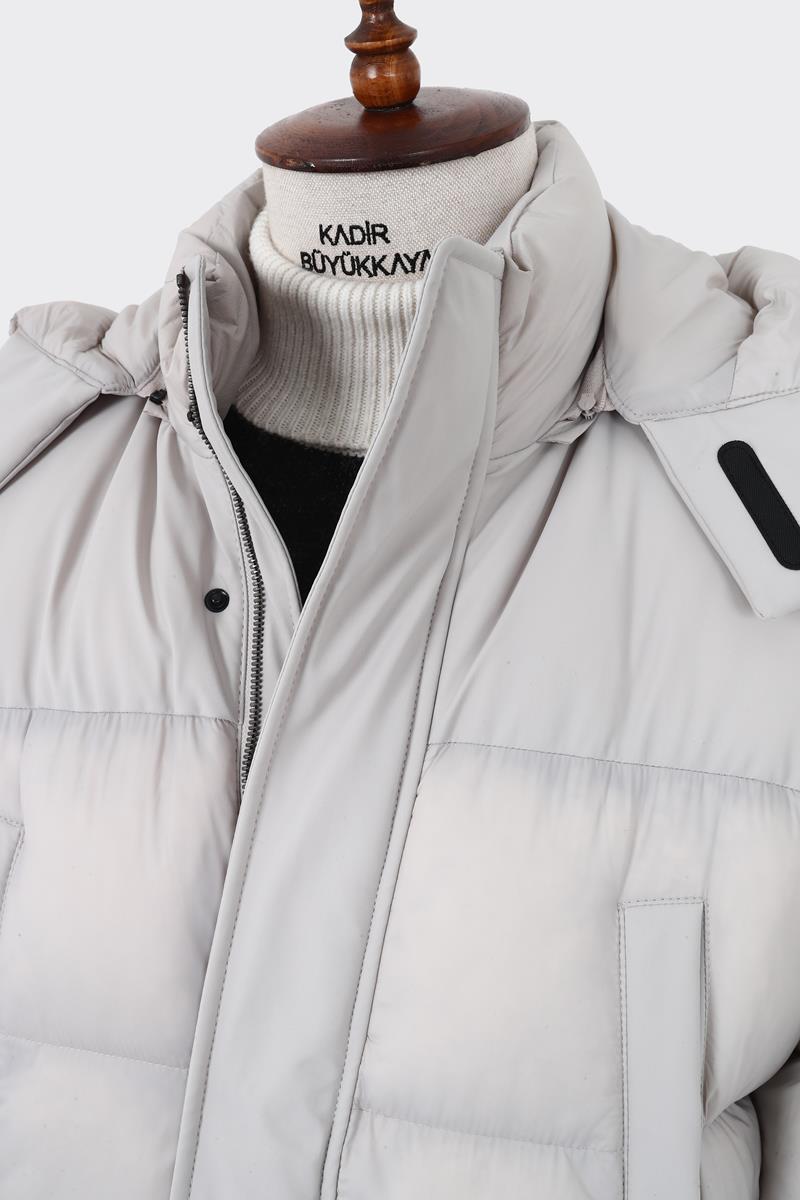 Kapüşonlu Modern Tasarım Erkek Kaban-KAW9154W