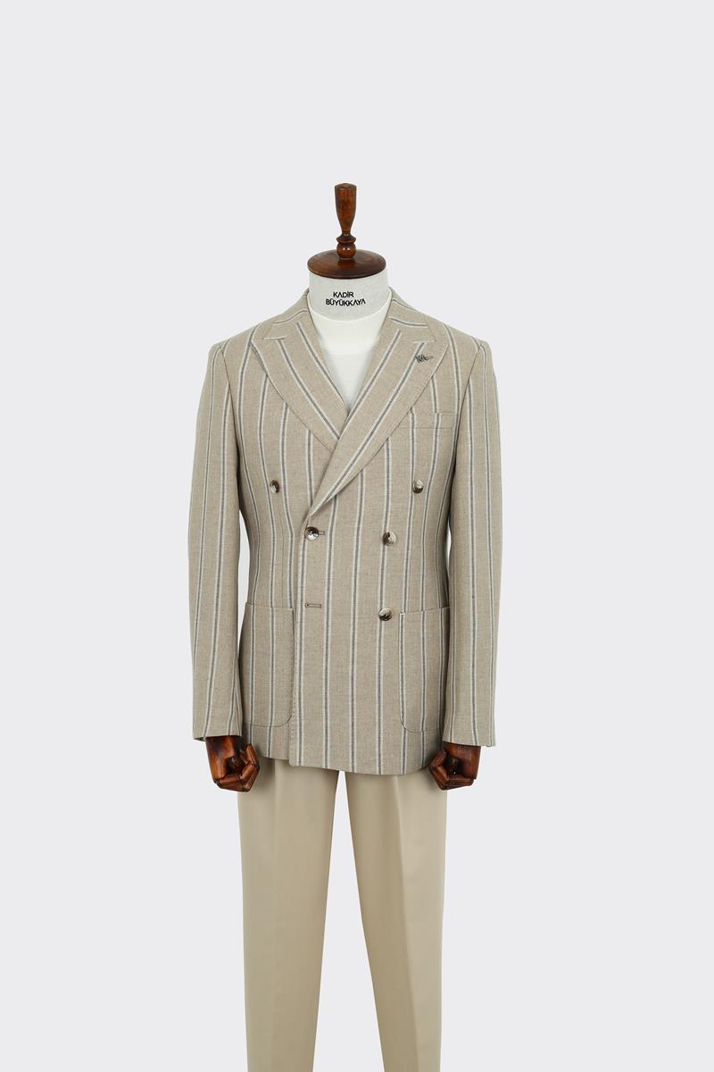 Kaliteli Kumaş Kruvaze Erkek Ceket-KAW5232W