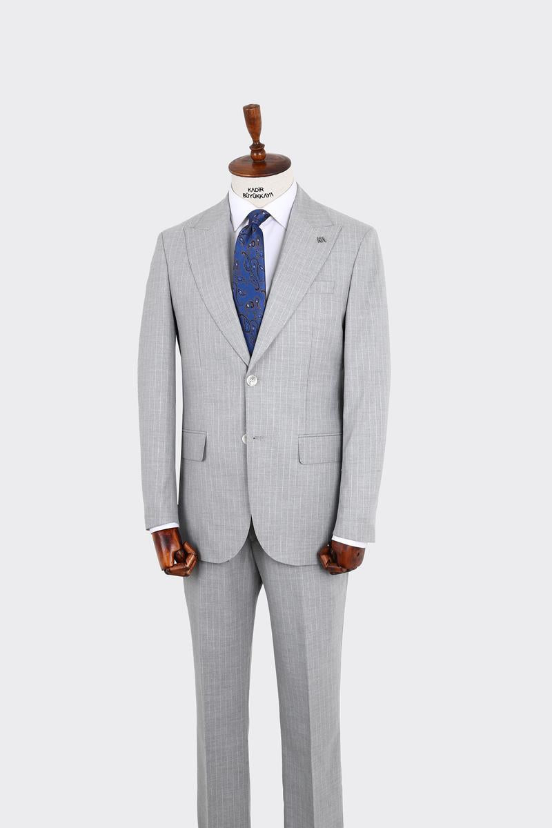 Kırlangıç Yaka İki Düğmeli Erkek Takım Elbise-KAX1371S