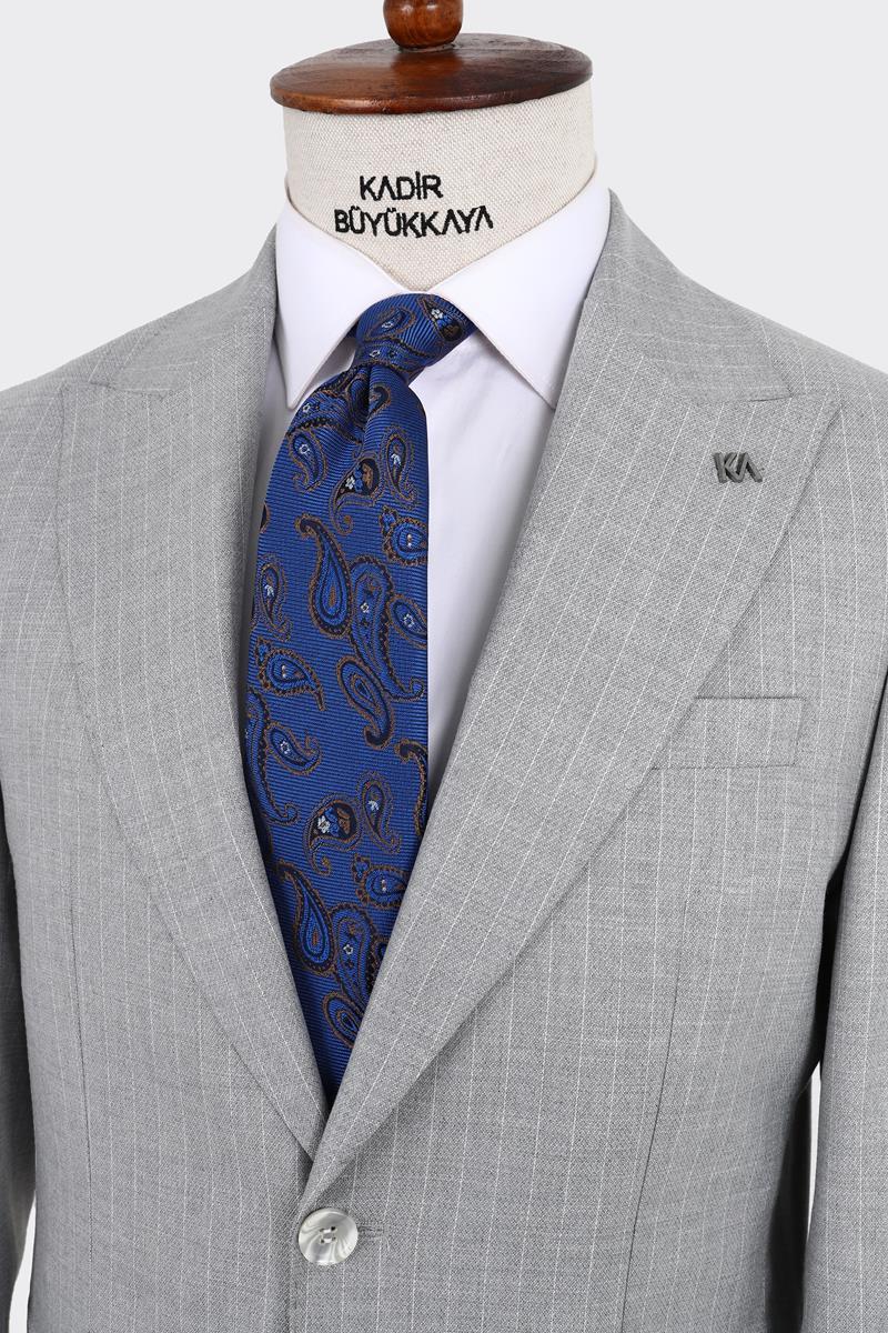 Kırlangıç Yaka İki Düğmeli Erkek Takım Elbise-KAX1371S