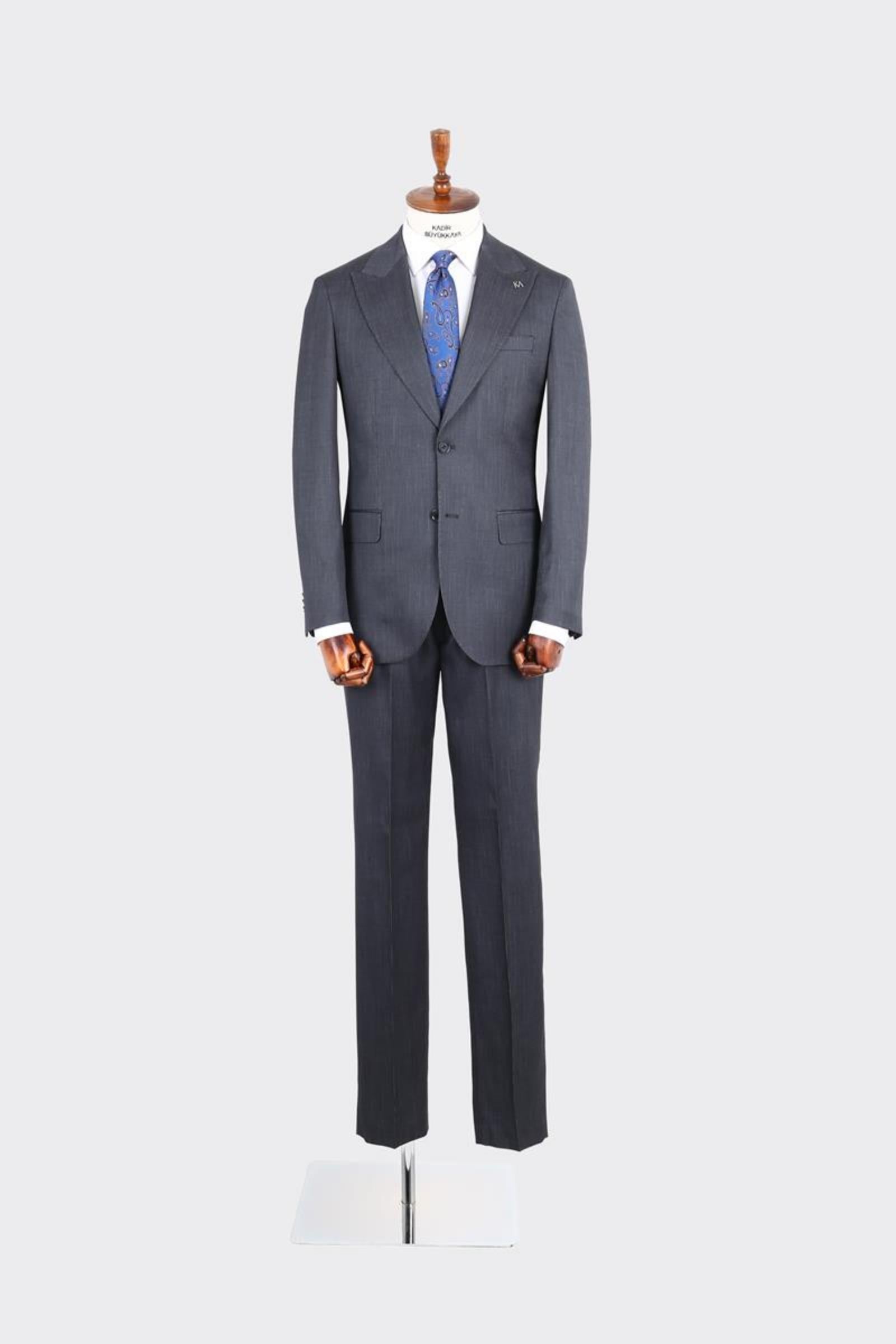 Kırlangıç Yaka İki Düğmeli Erkek Takım Elbise-KAX1363S