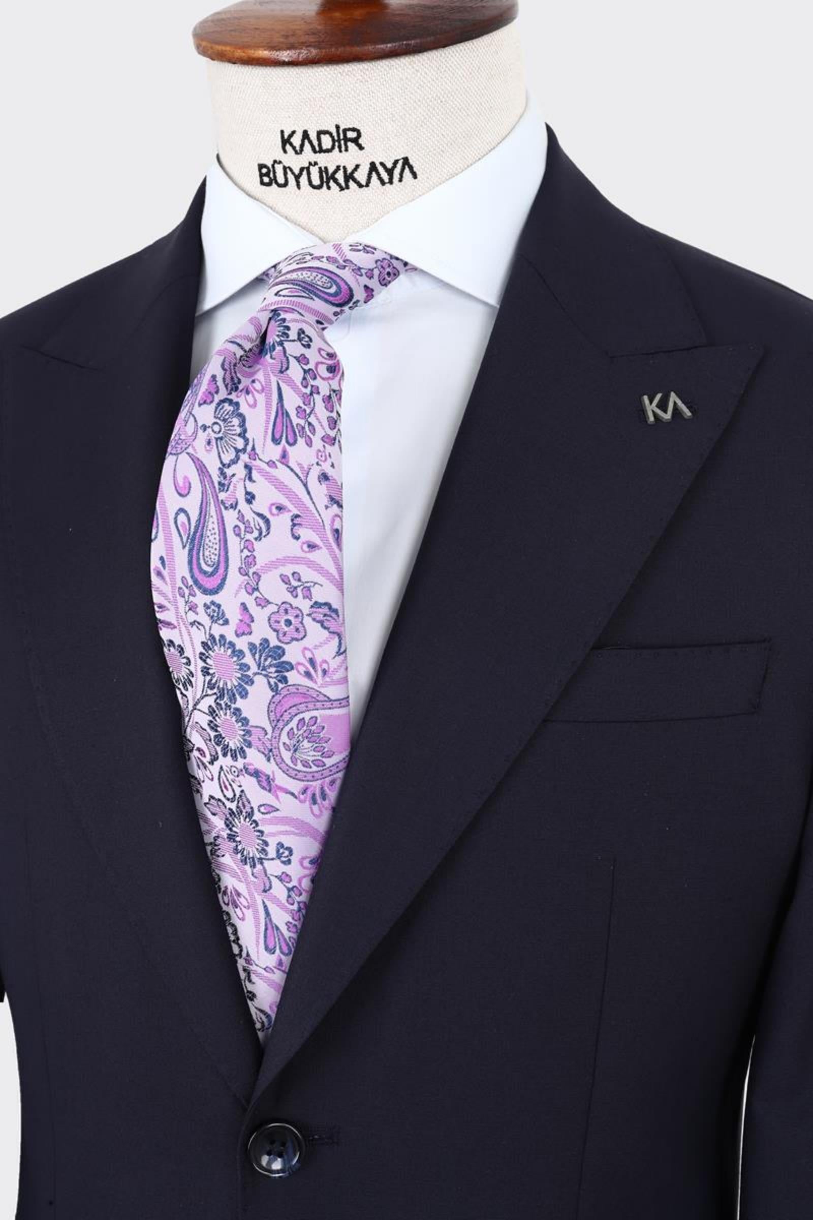 Kırlangıç Yaka İki Düğmeli Erkek Takım Elbise-KAX1380S