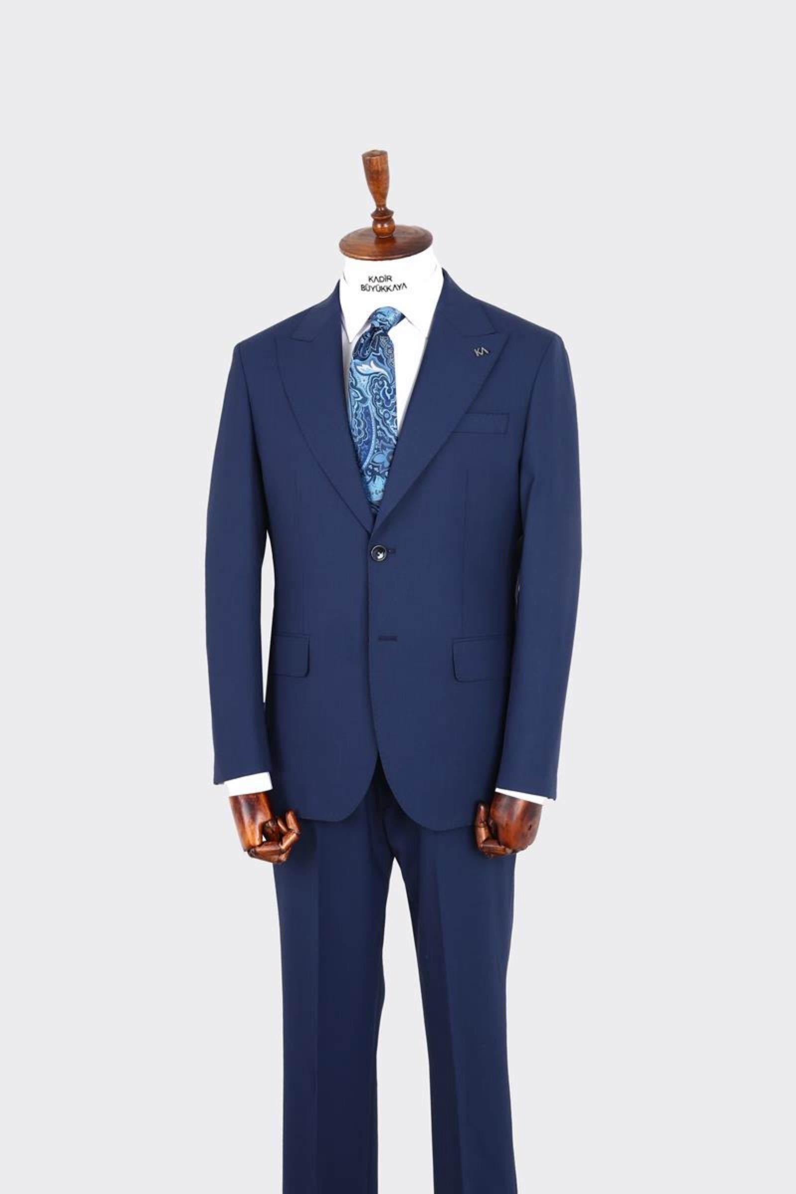 Kırlangıç Yaka İki Düğmeli Erkek Takım Elbise-KAX1380S