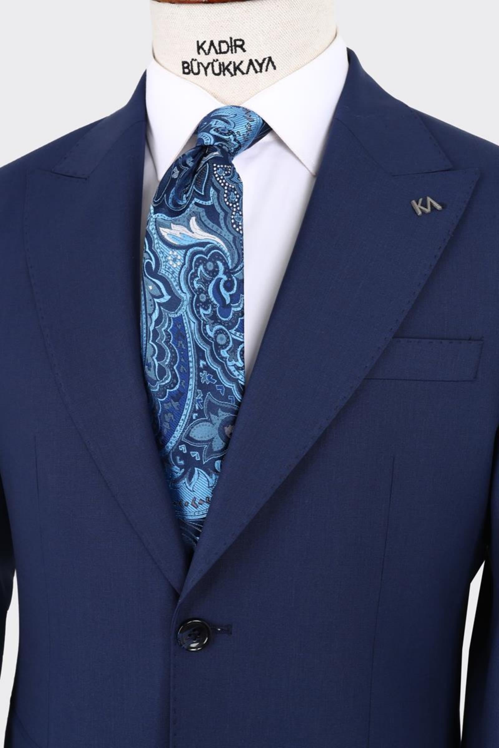 Kırlangıç Yaka İki Düğmeli Erkek Takım Elbise-KAX1380S