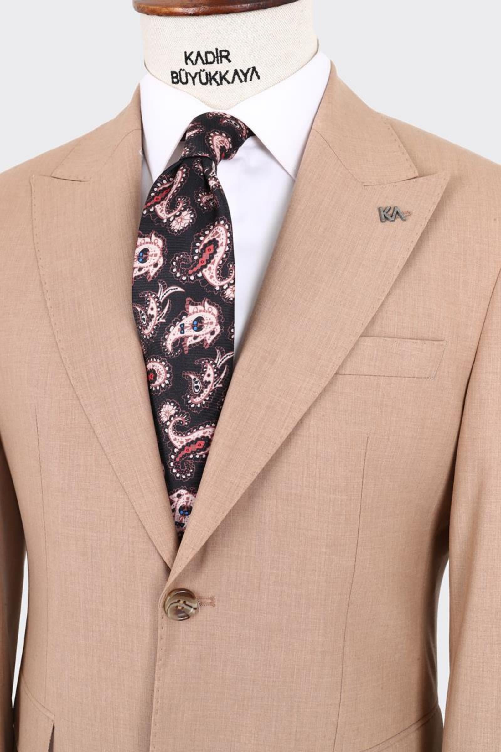 Kırlangıç Yaka İki Düğmeli Erkek Takım Elbise-KAX1380S