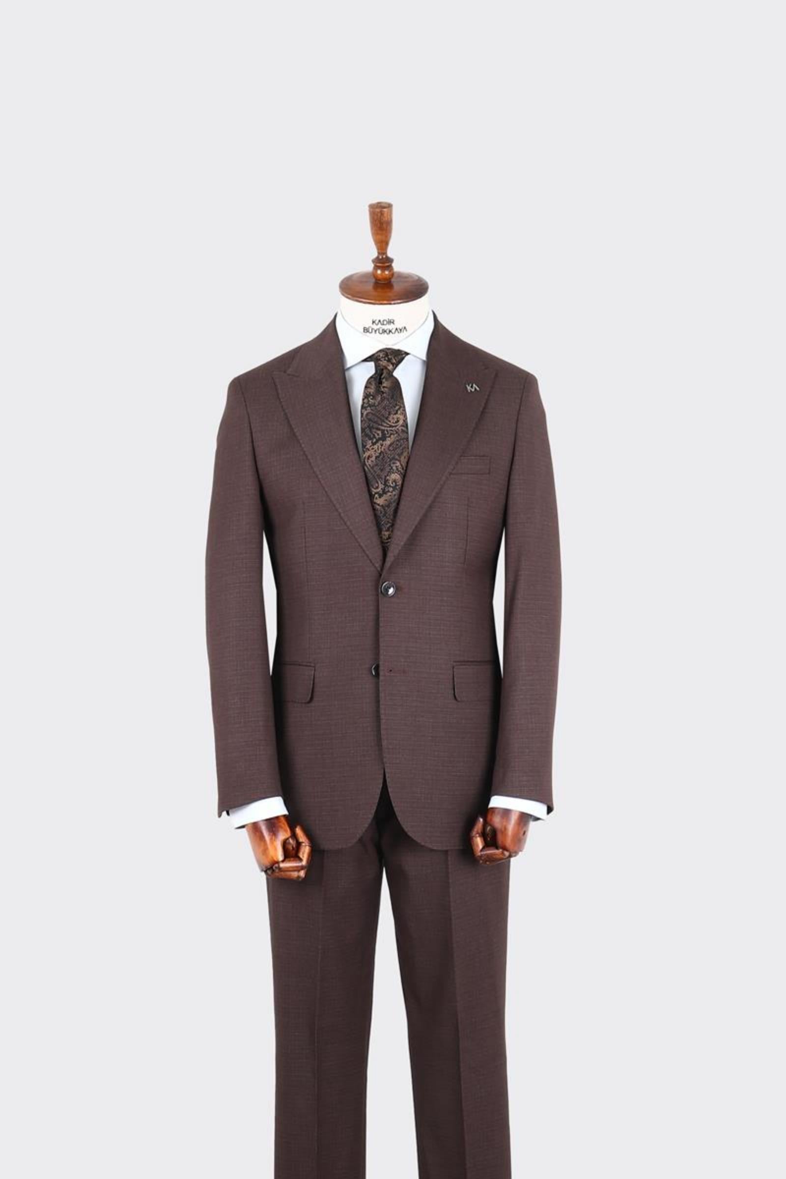Kırlangıç Yaka İki Düğmeli Erkek Takım Elbise-KAX1362S