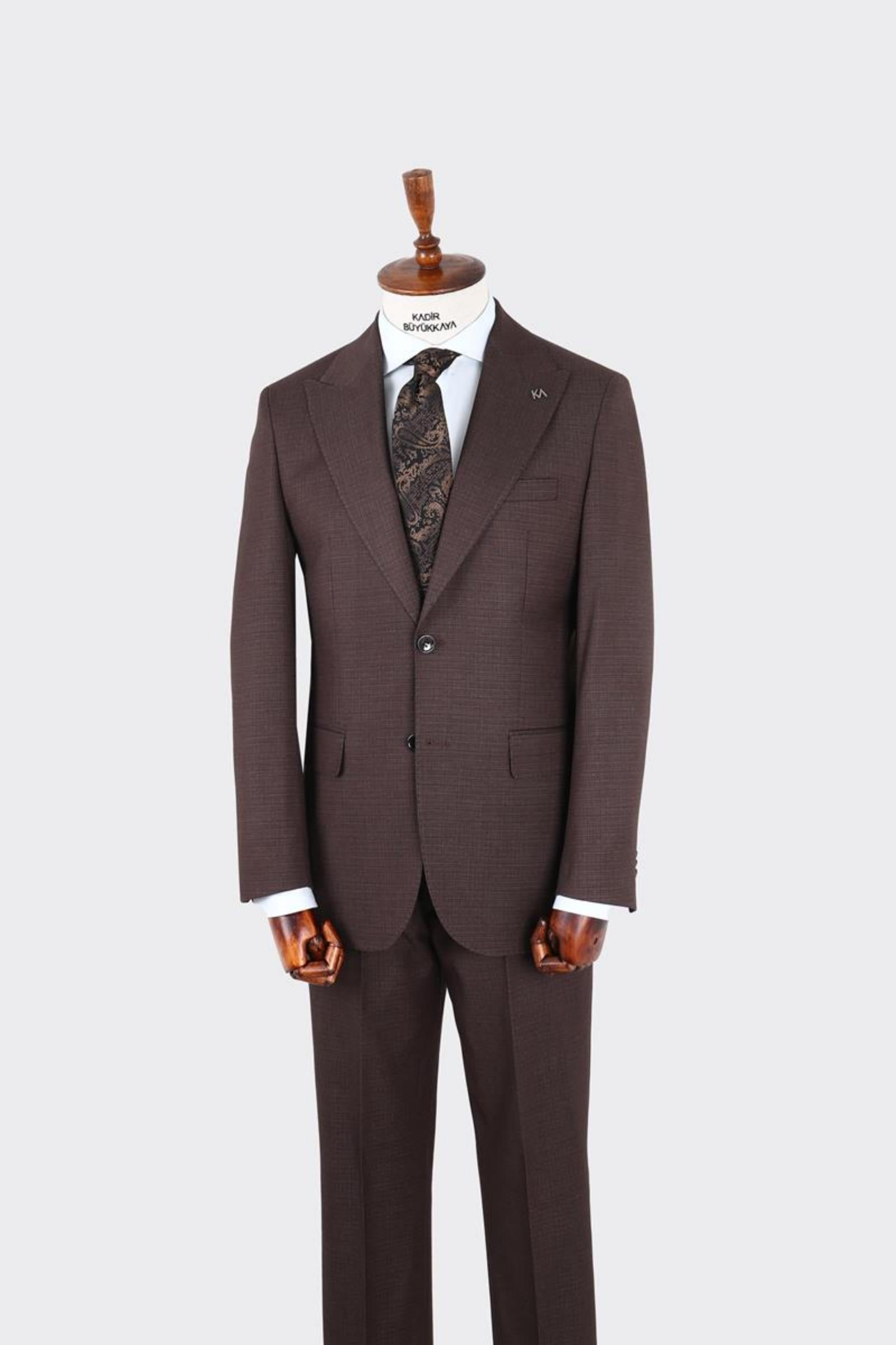 Kırlangıç Yaka İki Düğmeli Erkek Takım Elbise-KAX1362S