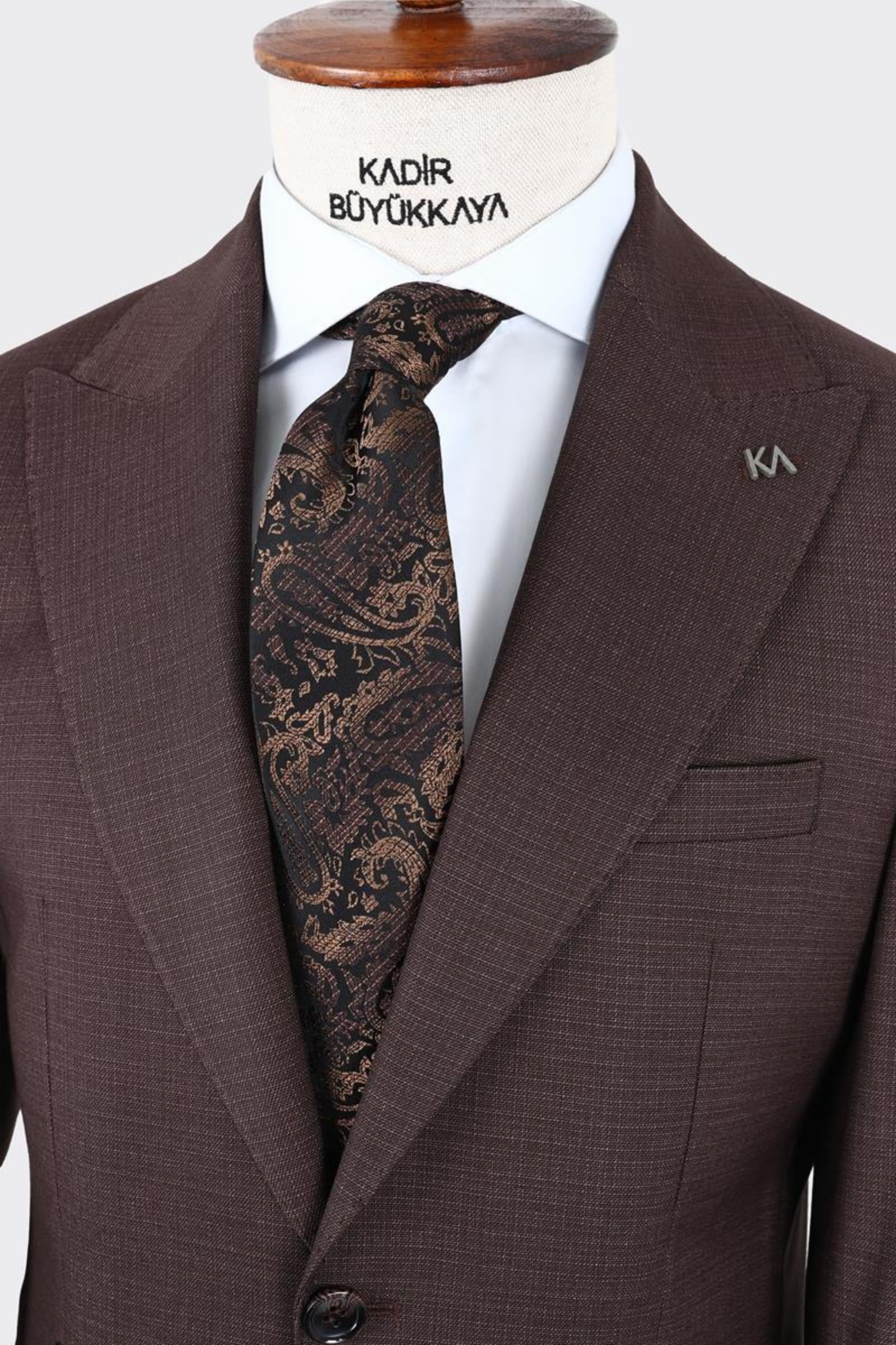 Kırlangıç Yaka İki Düğmeli Erkek Takım Elbise-KAX1362S