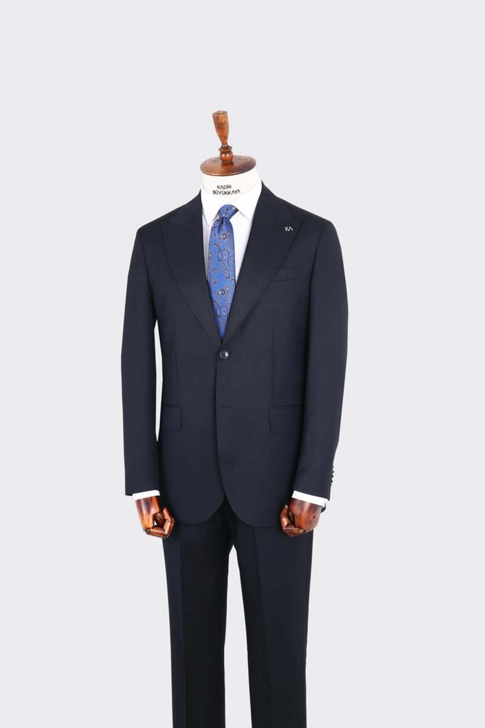 Kırlangıç Yaka İki Düğmeli Erkek Takım Elbise-KAX1378S