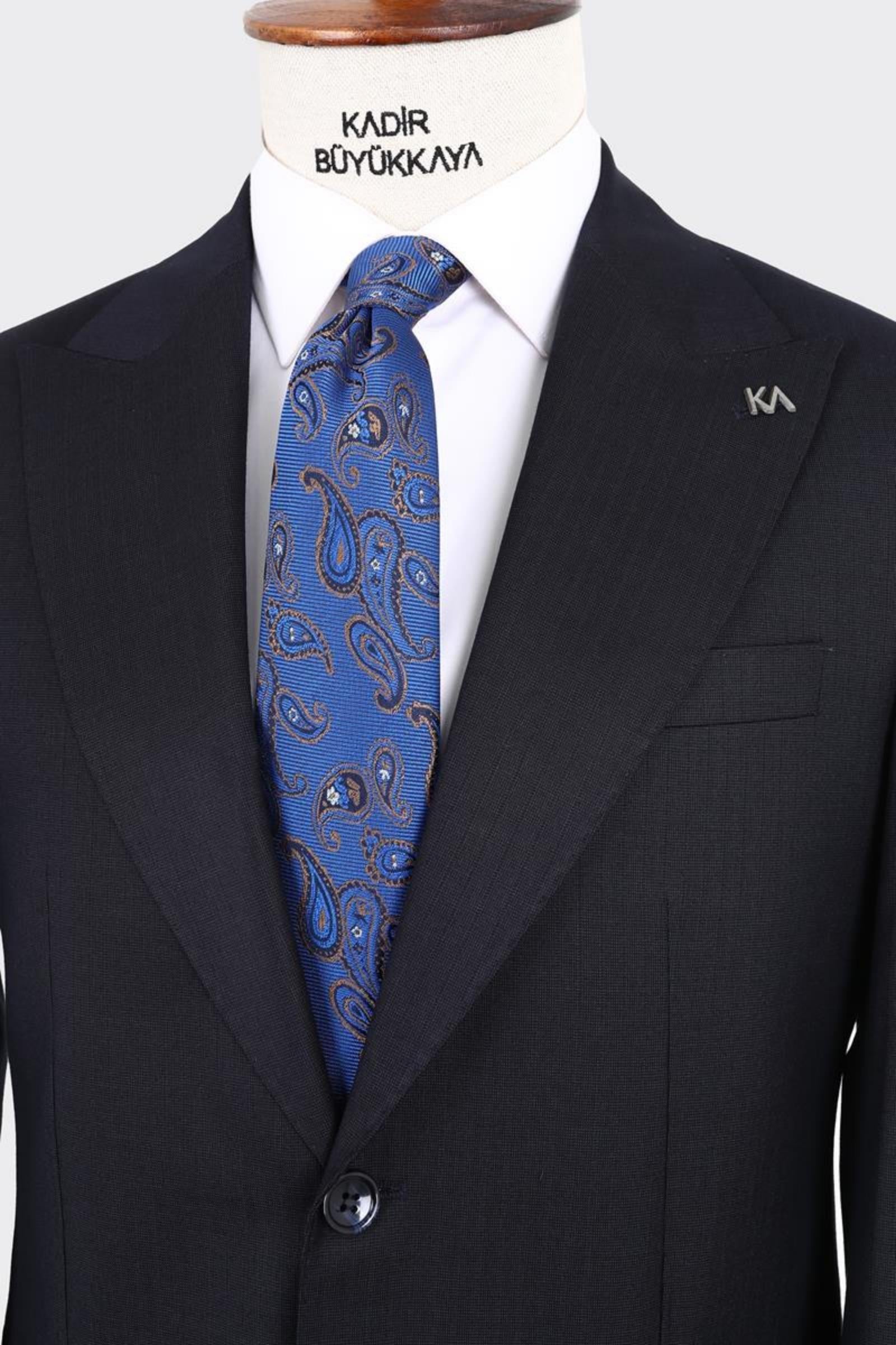 Kırlangıç Yaka İki Düğmeli Erkek Takım Elbise-KAX1378S