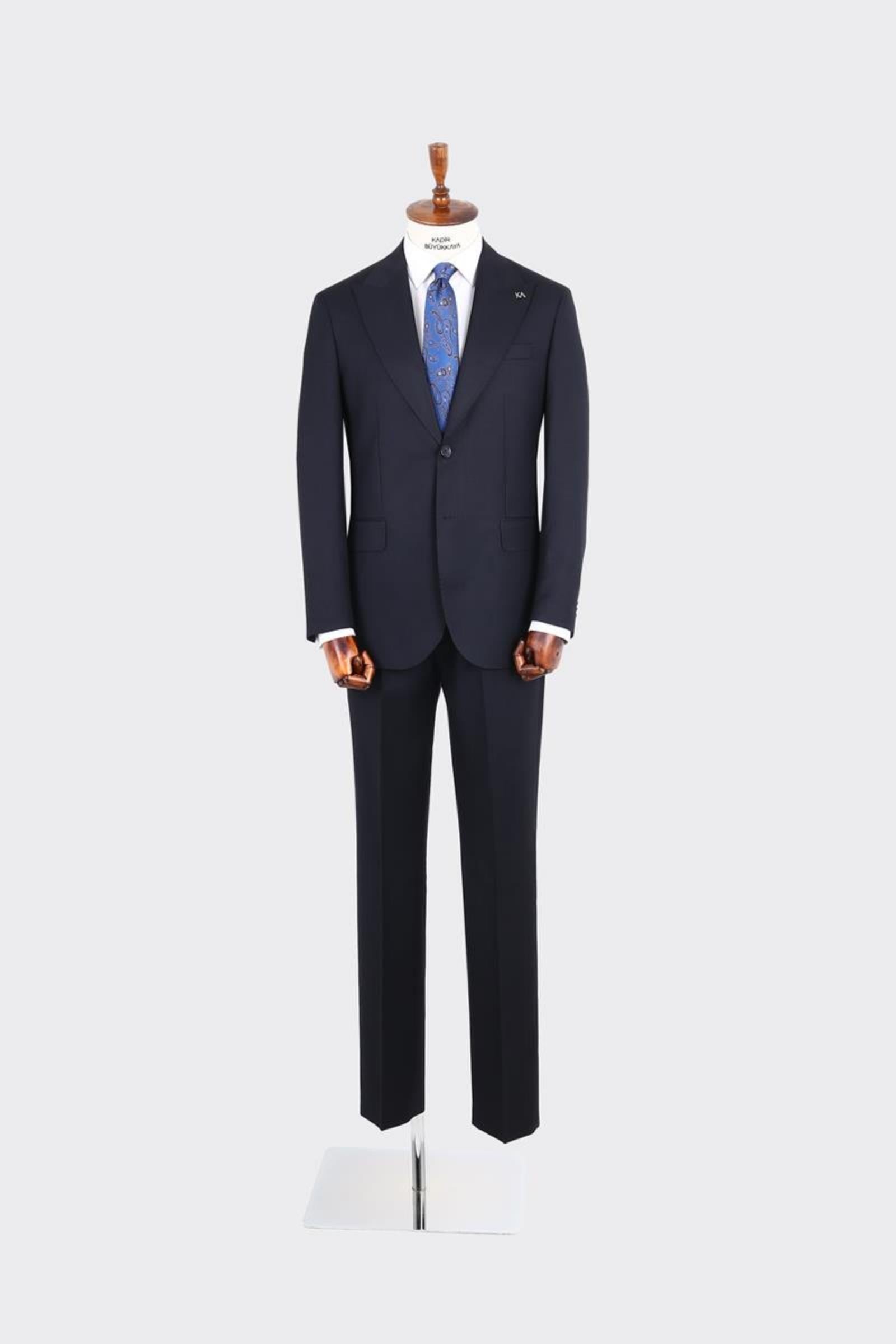 Kırlangıç Yaka İki Düğmeli Erkek Takım Elbise-KAX1378S