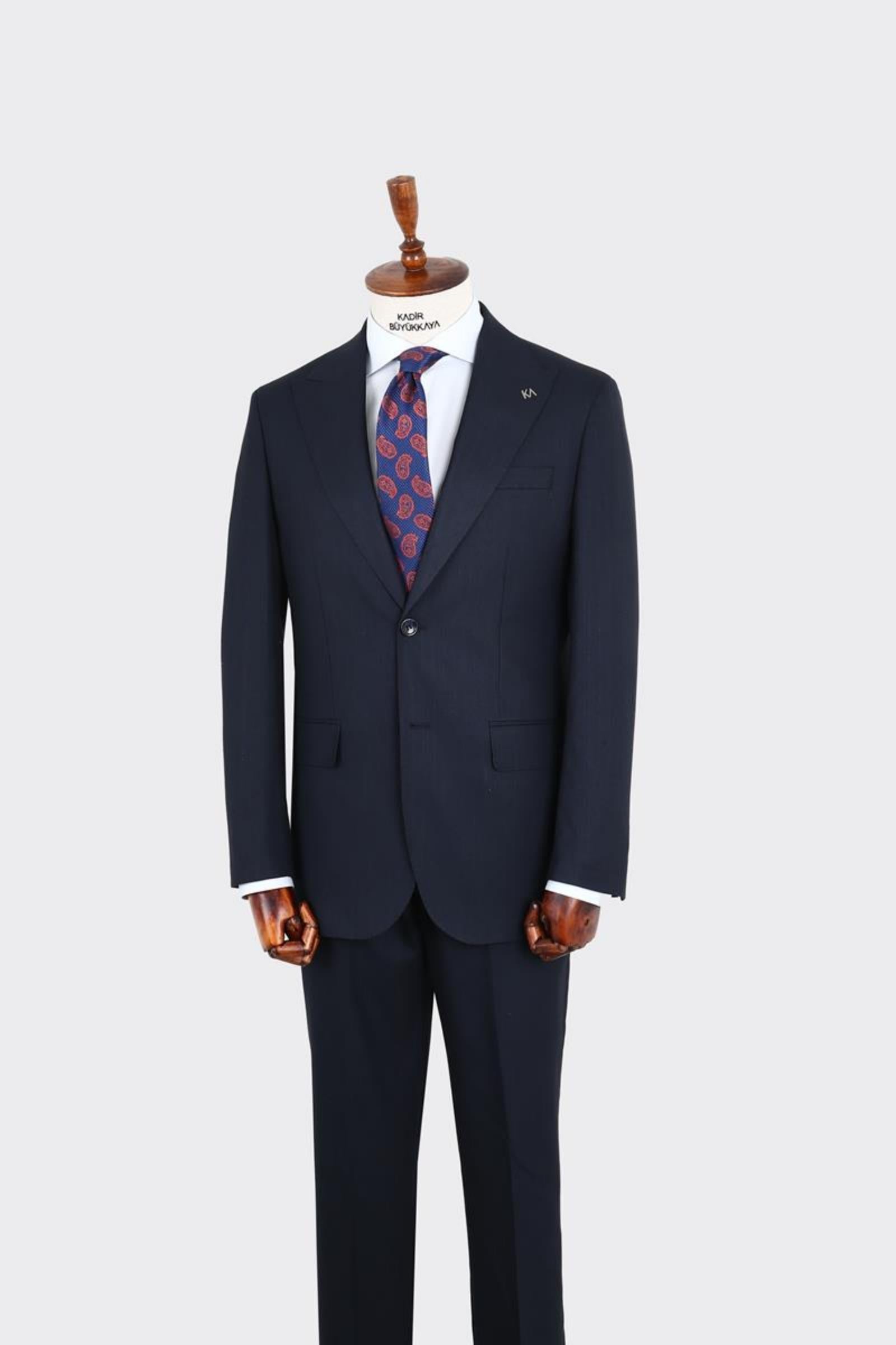 Kırlangıç Yaka İki Düğmeli Erkek Takım Elbise-KAX1374S